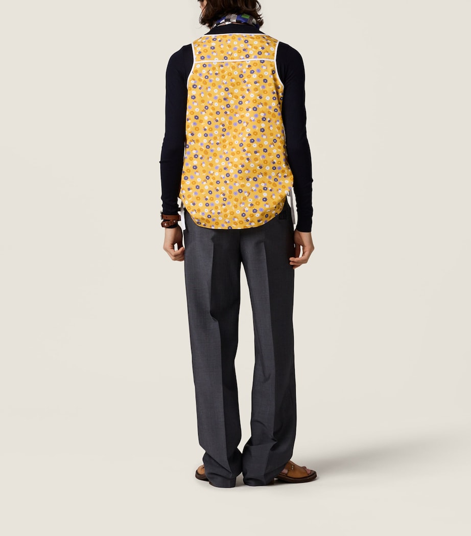 Miu Miu Womens Poplin-Wool Floral Top Image 3