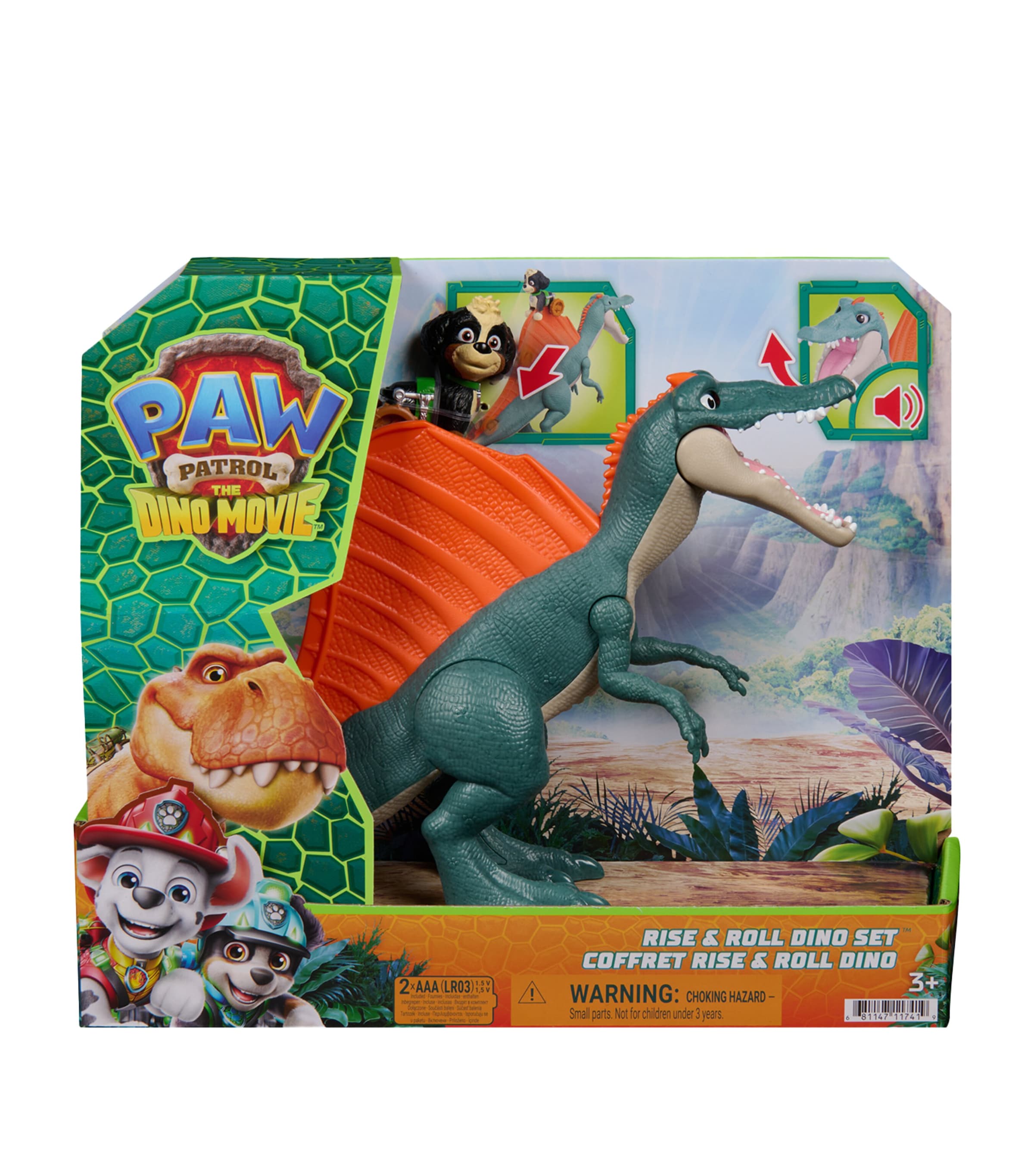 PAW Patrol PAW Patrol: The Dino Movie, Rise & Roll Dino Set Image 2