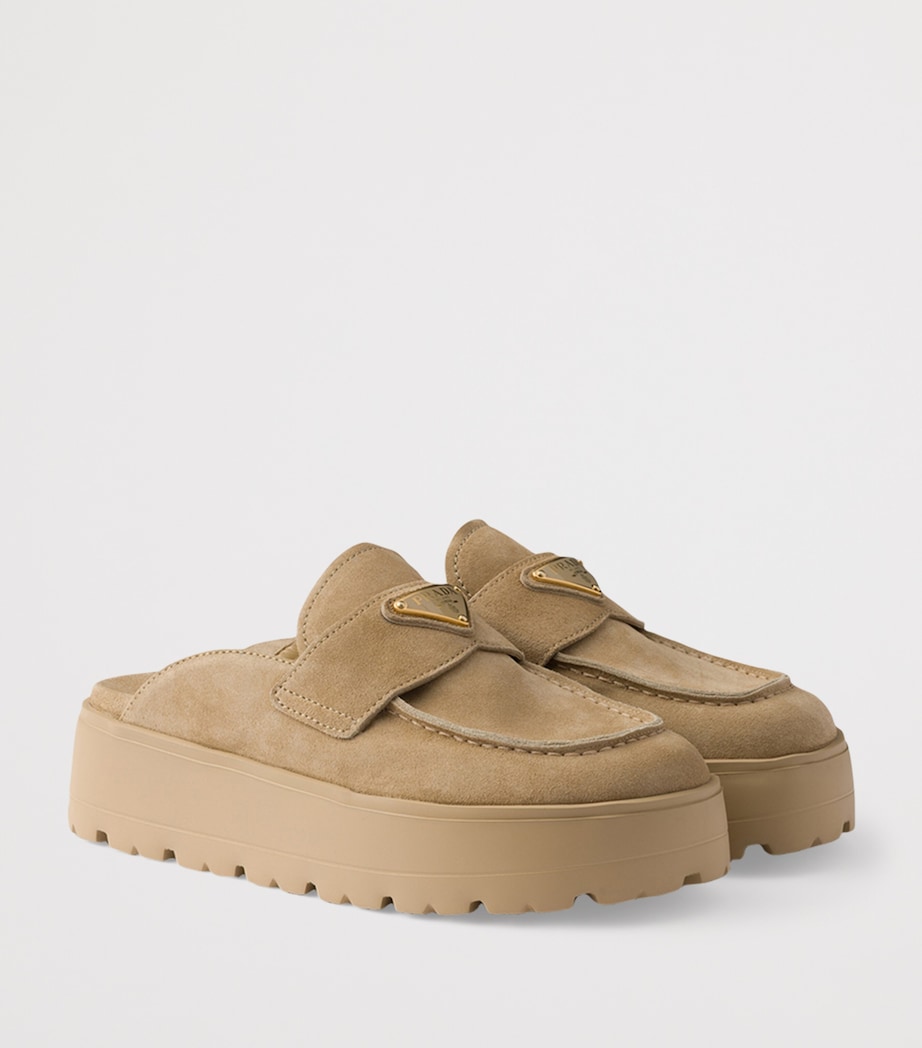 Suede Flatform Mules F0379 Image 2