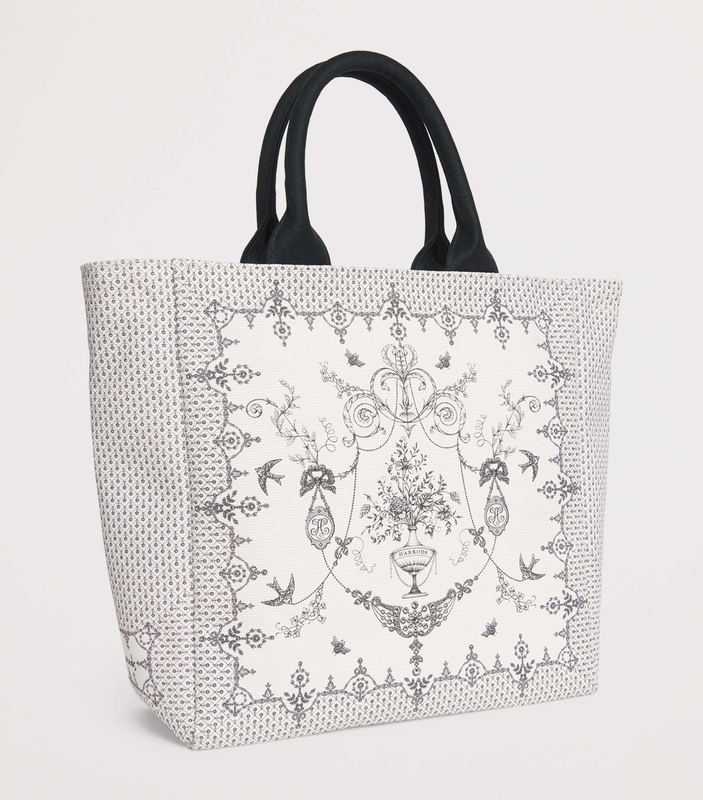 Harrods Grab Lace Print Tote Bag Multi Print Image 2