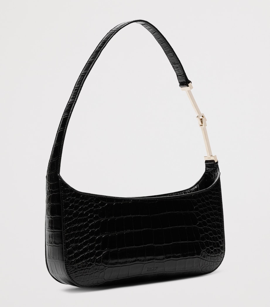 TOM FORD Small Croc-Embossed Leather Arc Shoulder Bag Naa Image 3