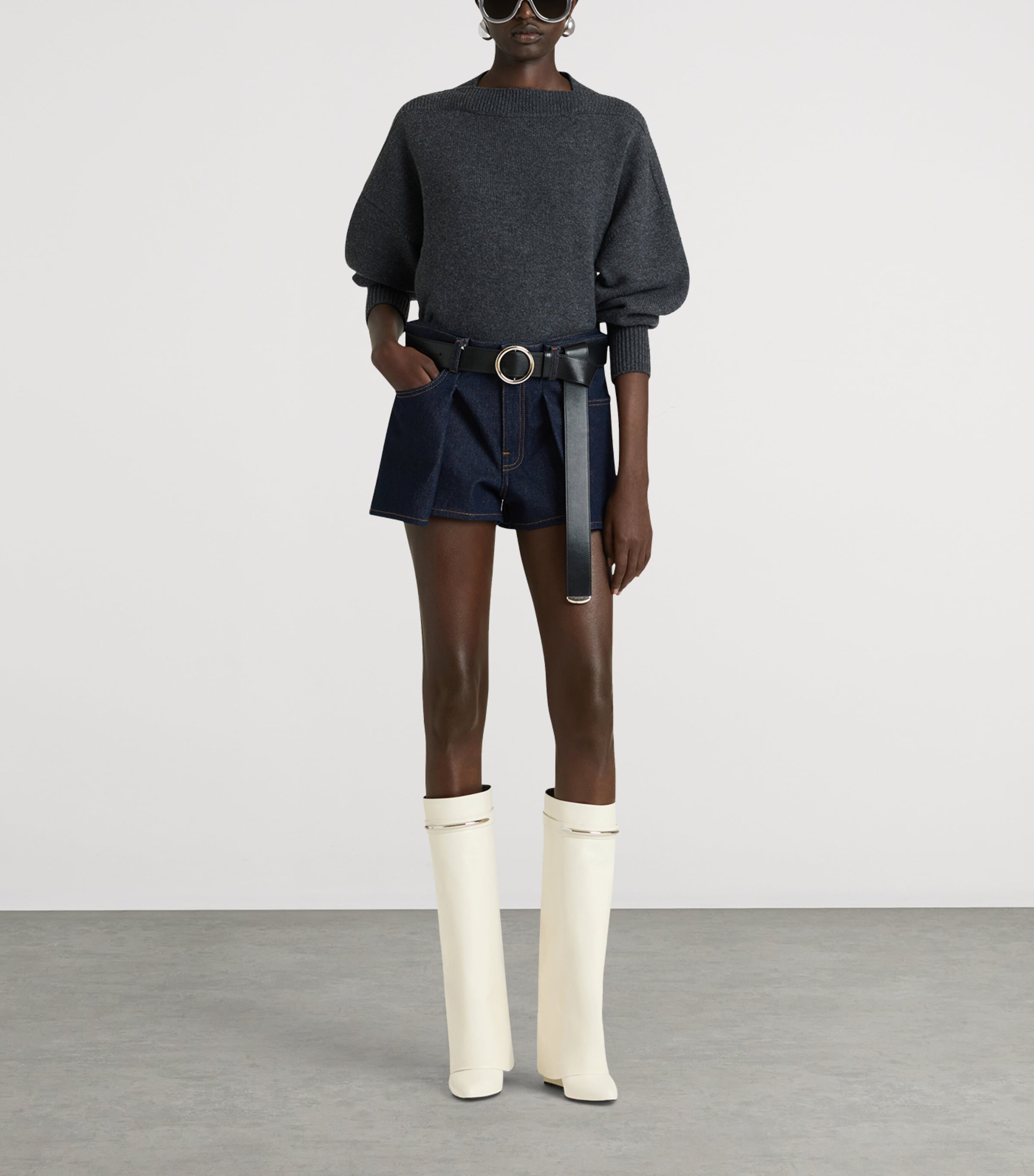 Givenchy Leather Shark Knee-High Boots Image 2