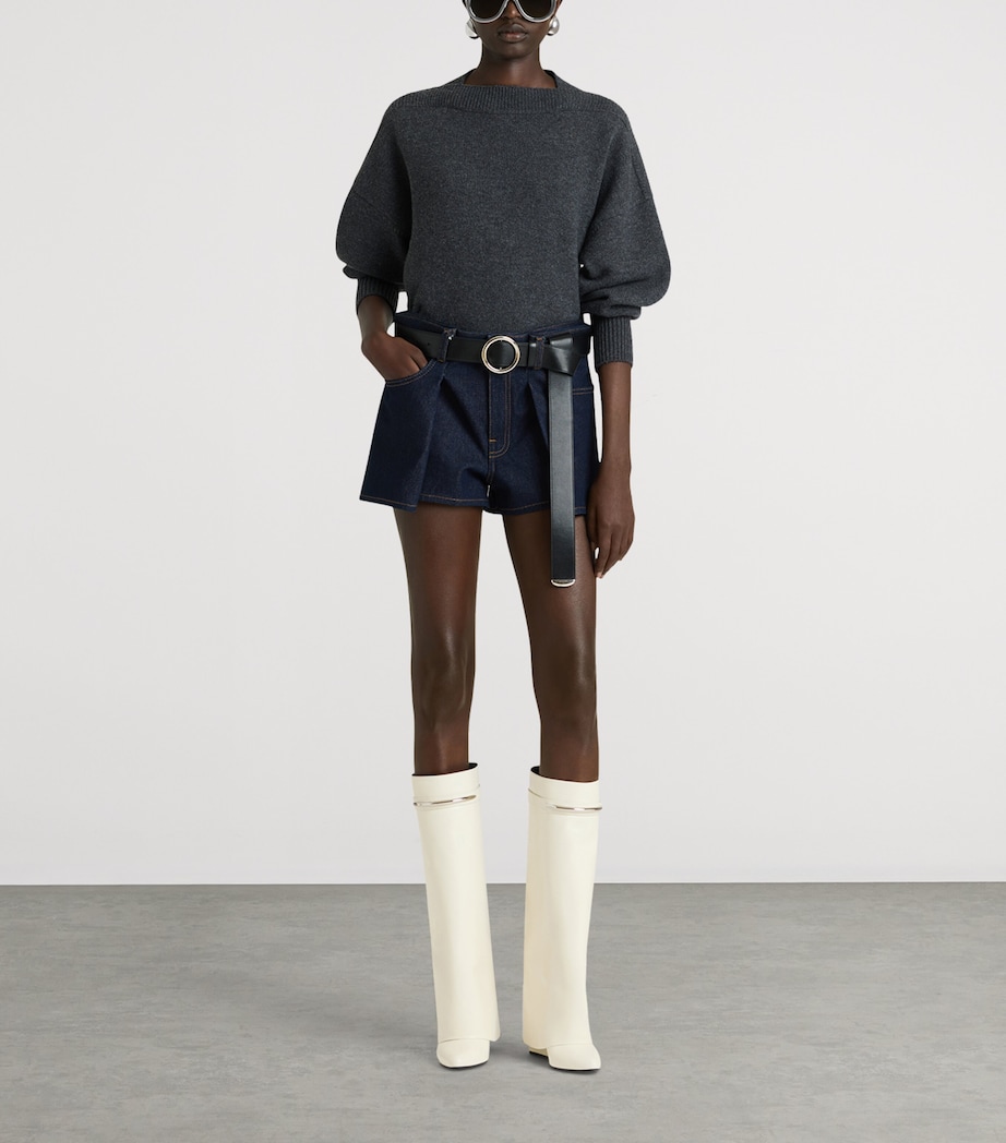 Givenchy Leather Shark Knee-High Boots Image 2
