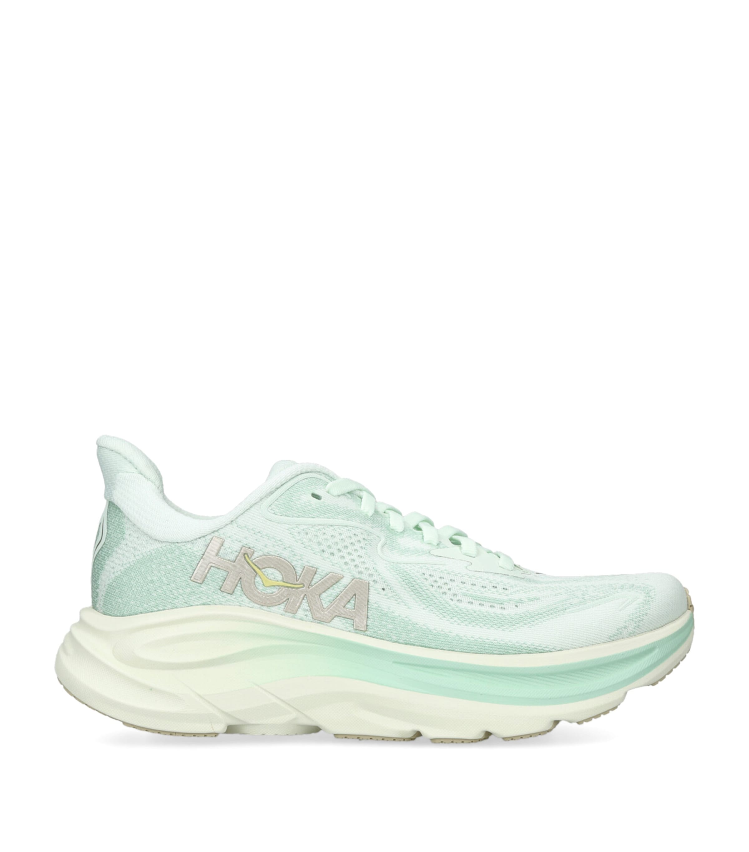 Hoka Clifton 10 Rubber-trimmed Jacquard-mesh Sneakers In Green
