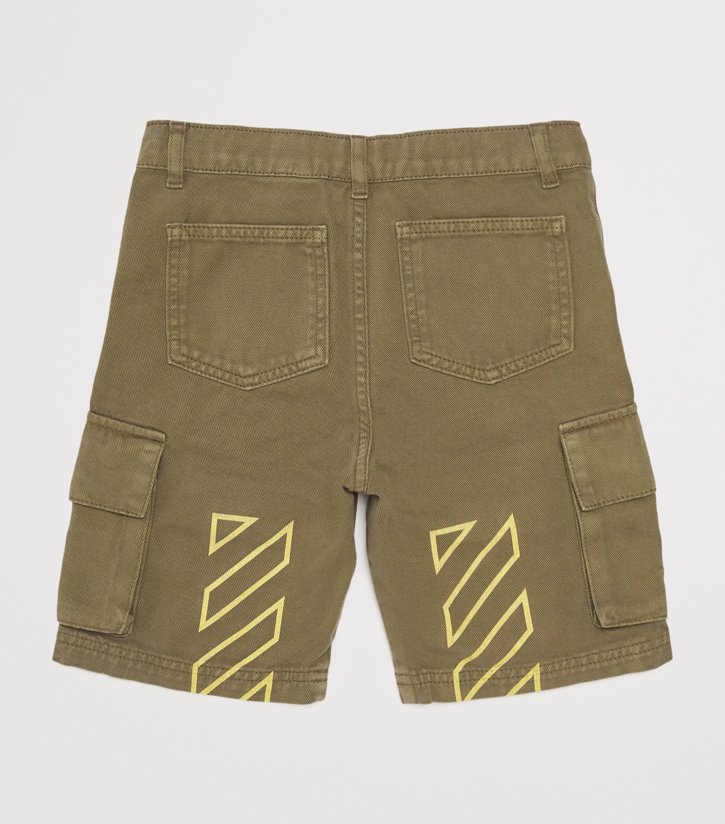Off-White Kids Cotton Diagonal Cargo Shorts (4-12+ Years) Martini Olive Image 2