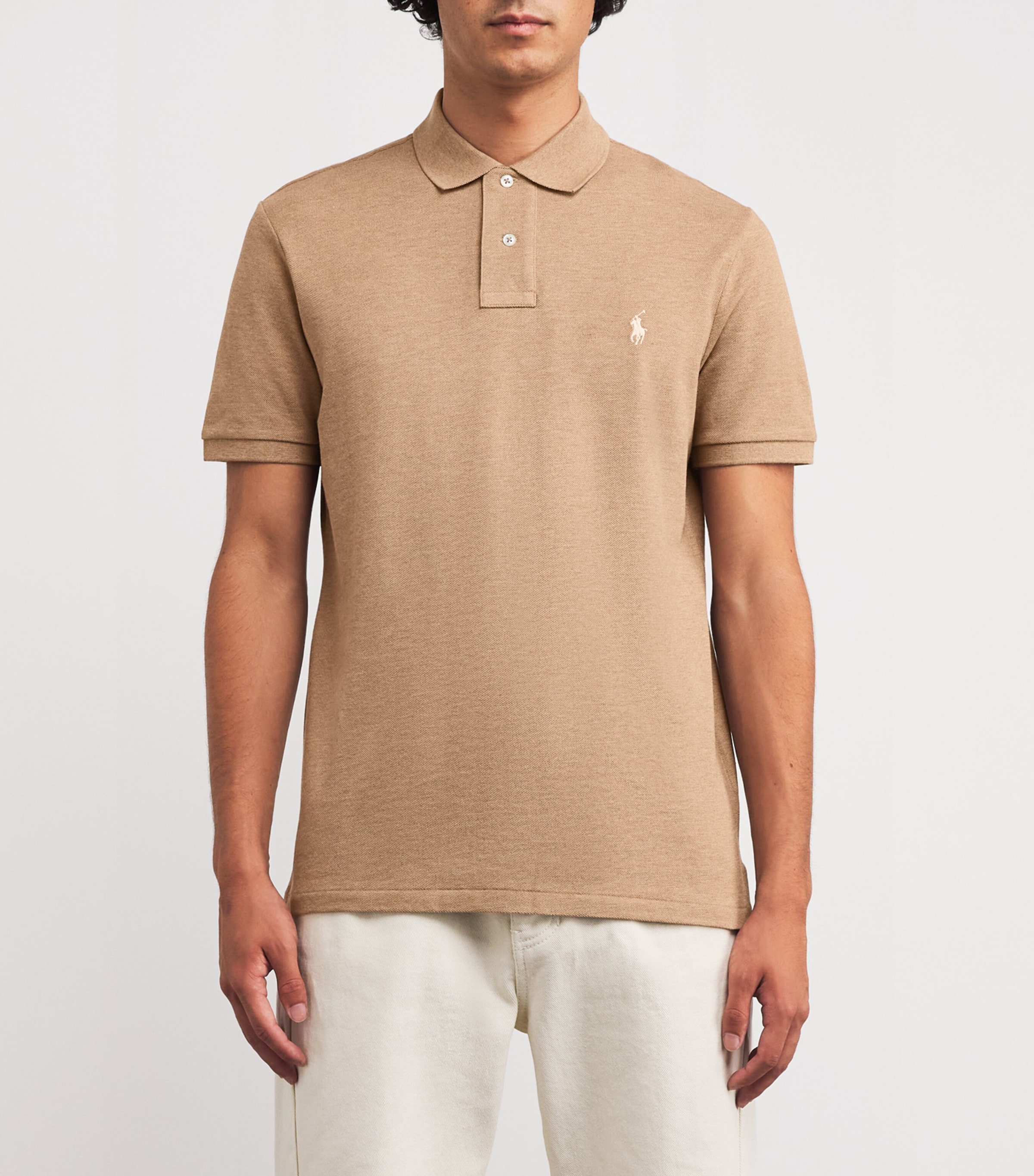 Polo Ralph Lauren Brown Cotton Mesh Custom Fit Polo Shirt | Harrods US