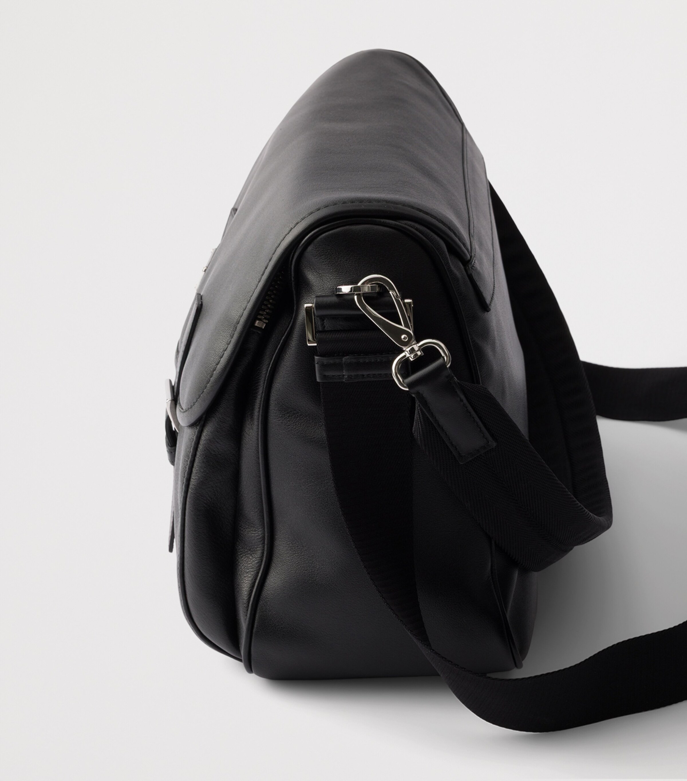 Prada Leather Shoulder Bag Black Image 7