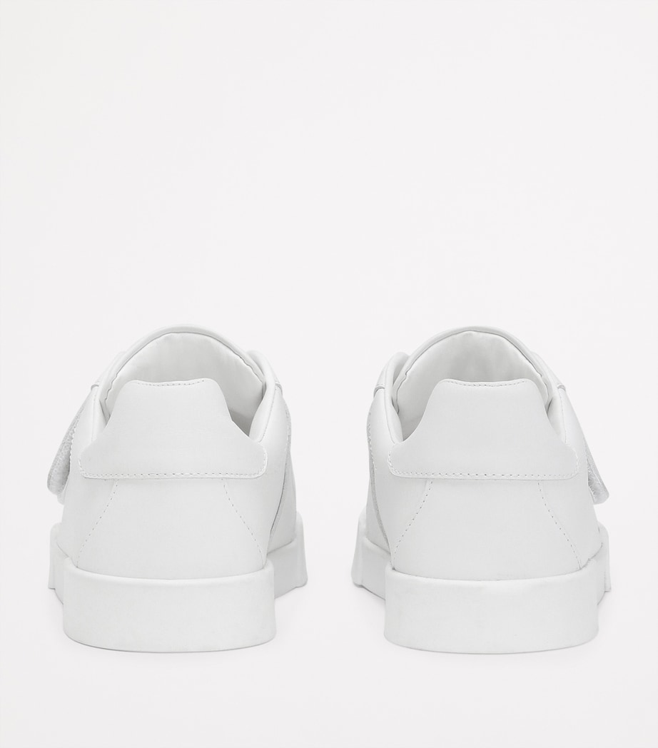 Leather Logo Sneakers 80001-WHITE Image 4