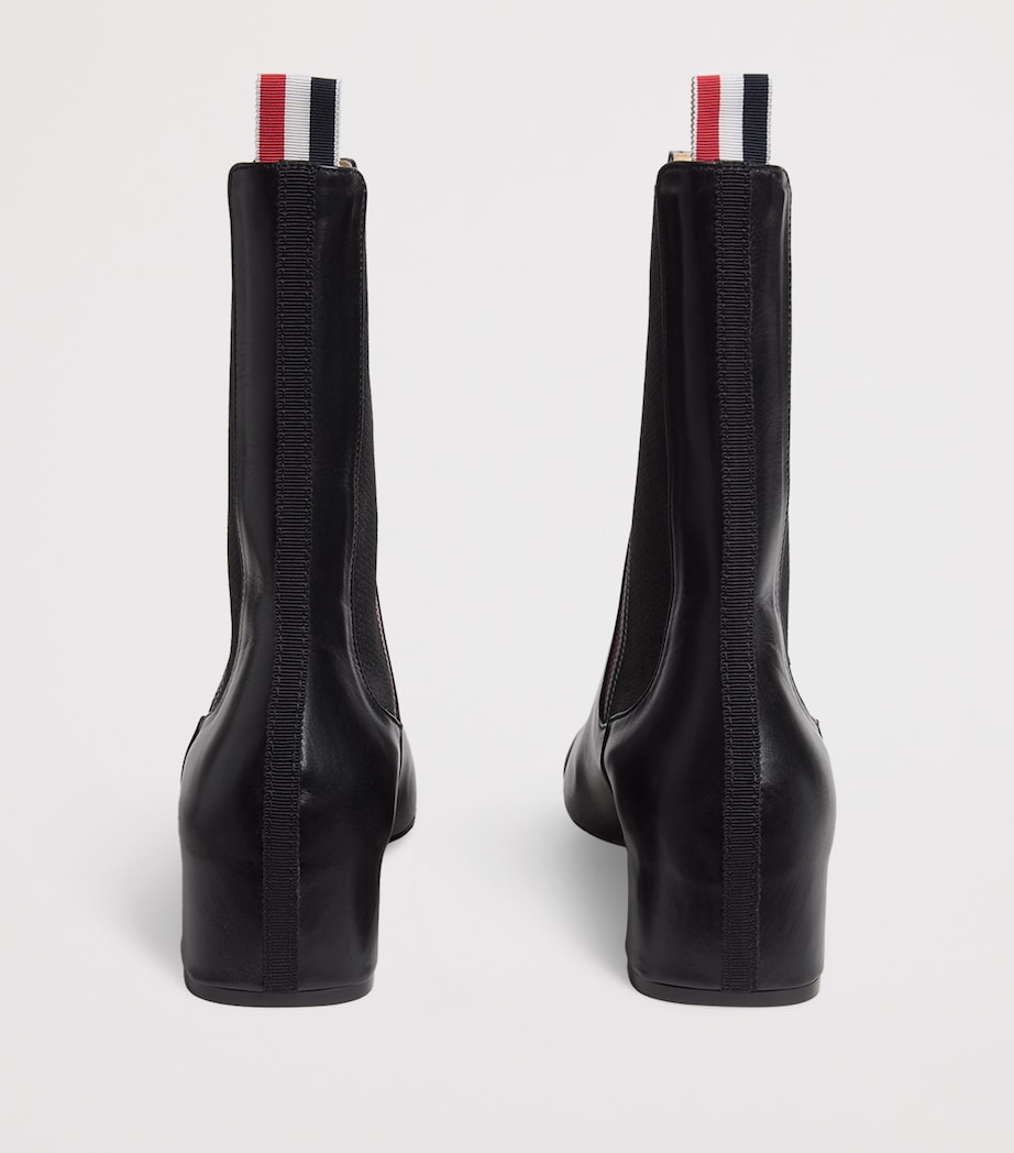 Thom Browne Leather Mid-Calf Chelsea Boots 40 Blk/wht Image 5