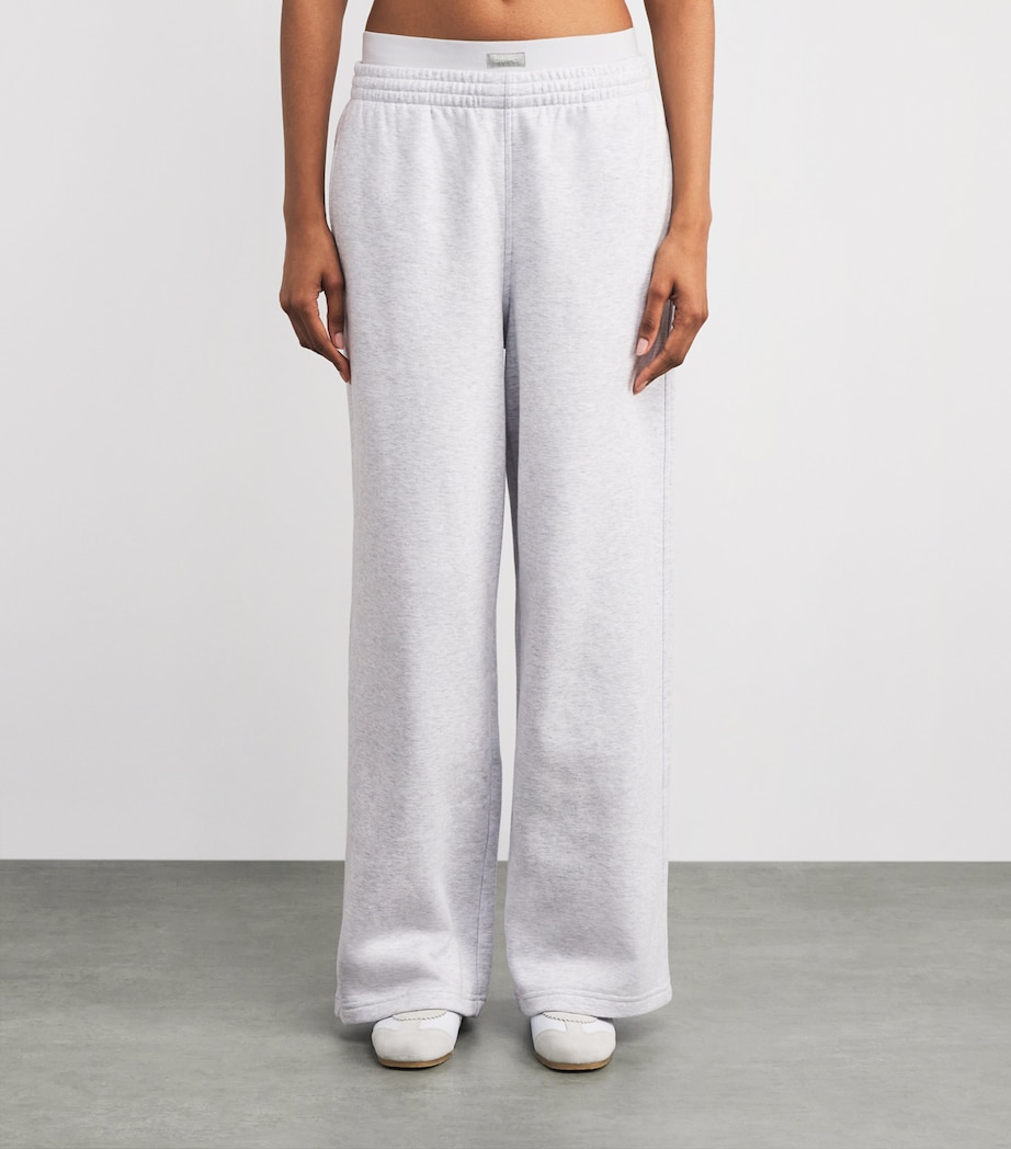 Cotton-Blend Double-Waistband Sweatpants LIGHT HEATHER GREY Image 3