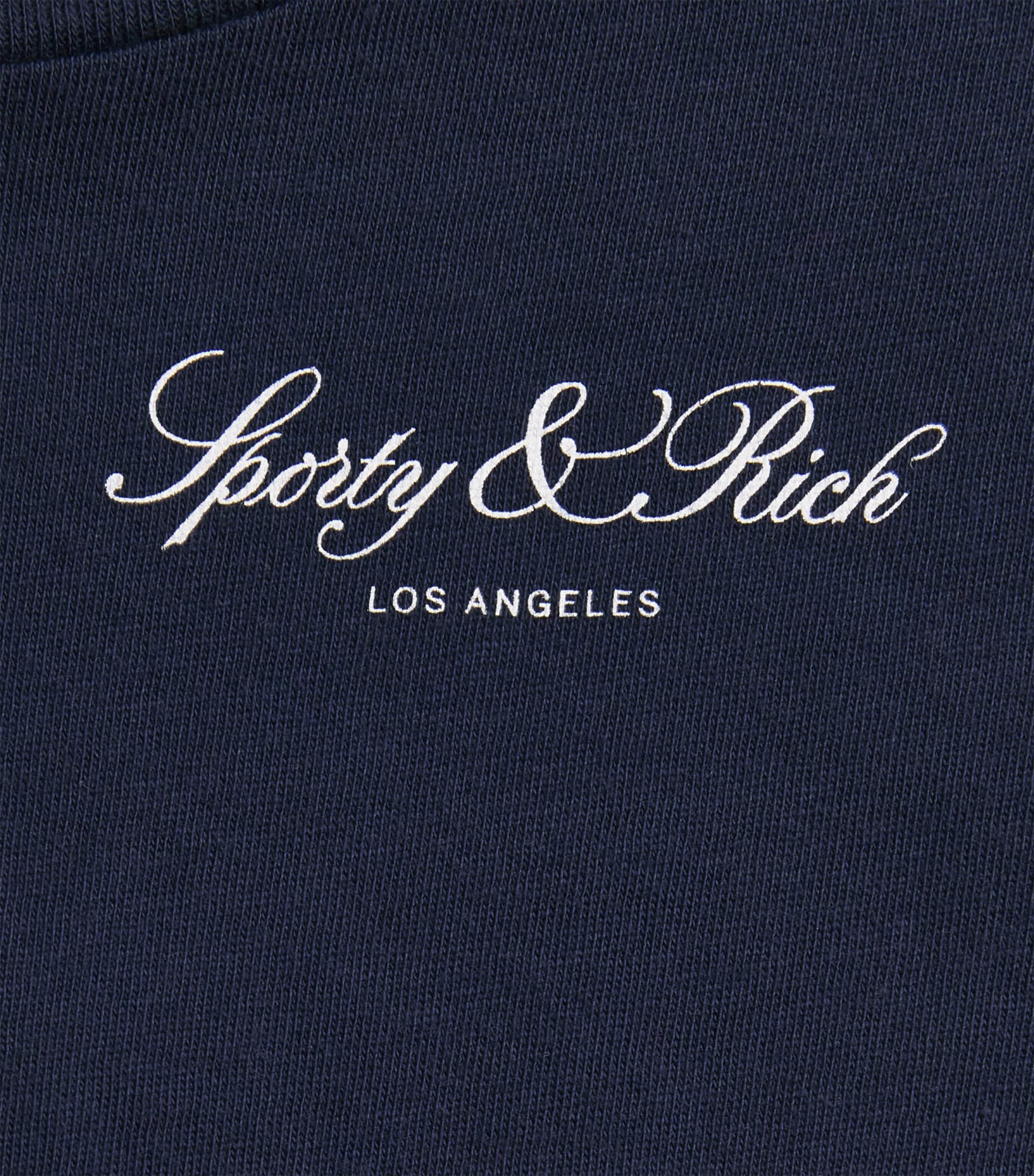 SPORTY & RICH KIDS Cotton Logo T-Shirt (2-14 Years) Dark Navy/white Image 3