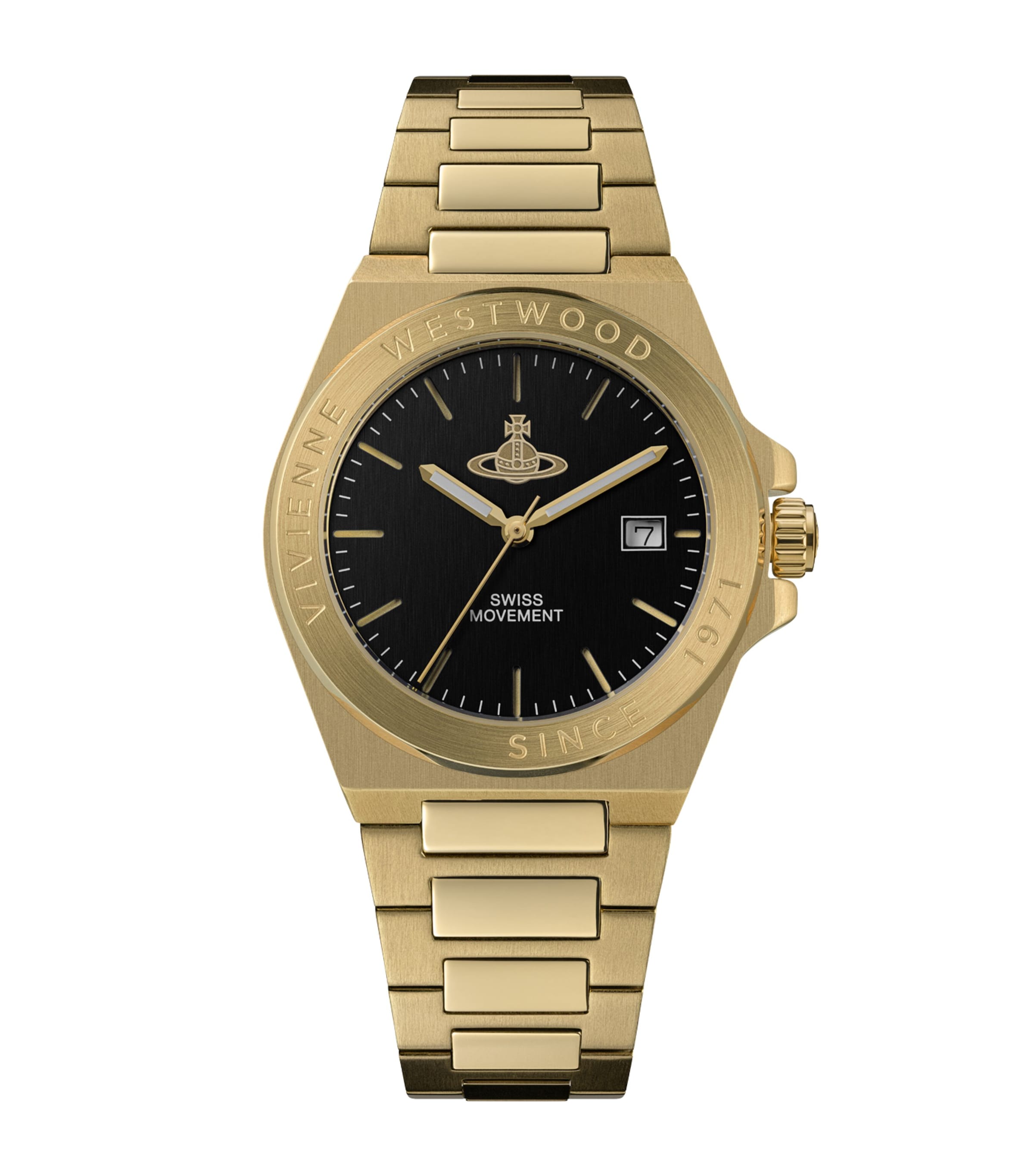 Vivienne Westwood Stainless Steel Hanwell Watch 37mm Blck Gld Image 1