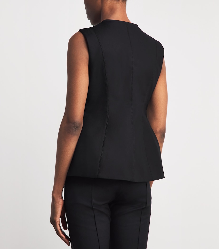 Sandro Paris Womens Cotton-Blend Peplum Waistcoat Black Image 5