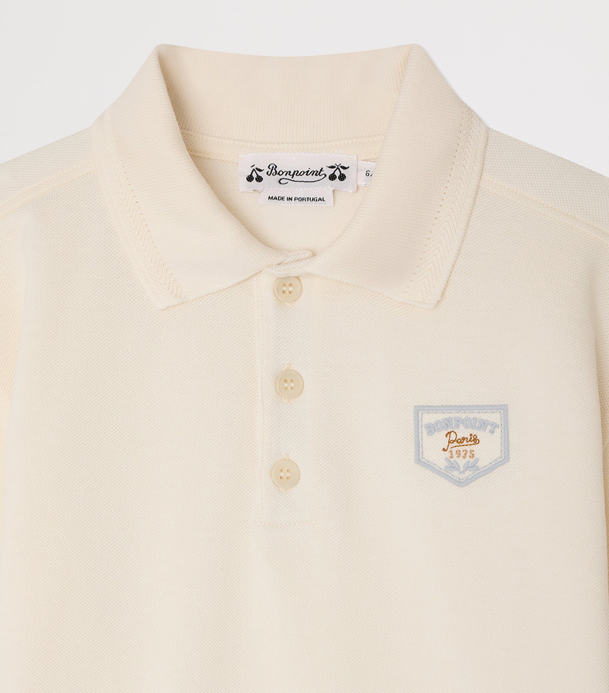 Bonpoint Cotton Lorris Polo Shirt (10-14 Years) Upb Blanc Lait Image 3