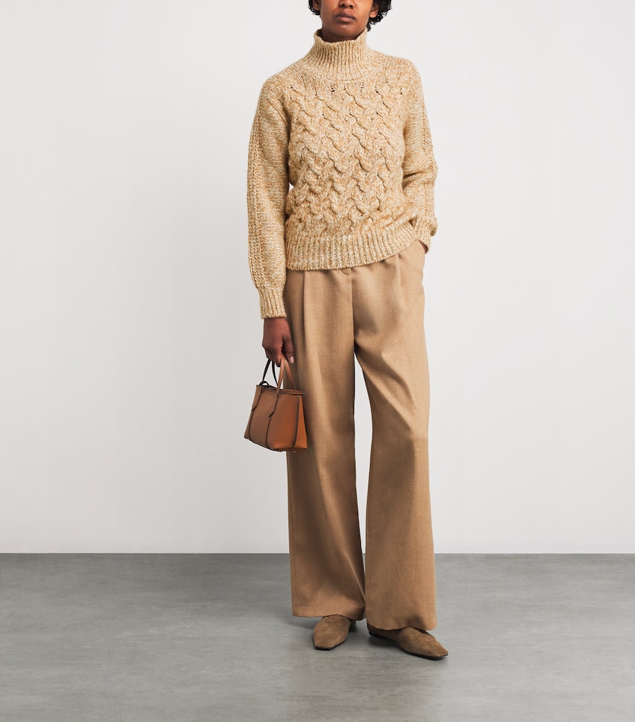 Wool-Blend Metallic Knitted Sweater VICUNA Image 2