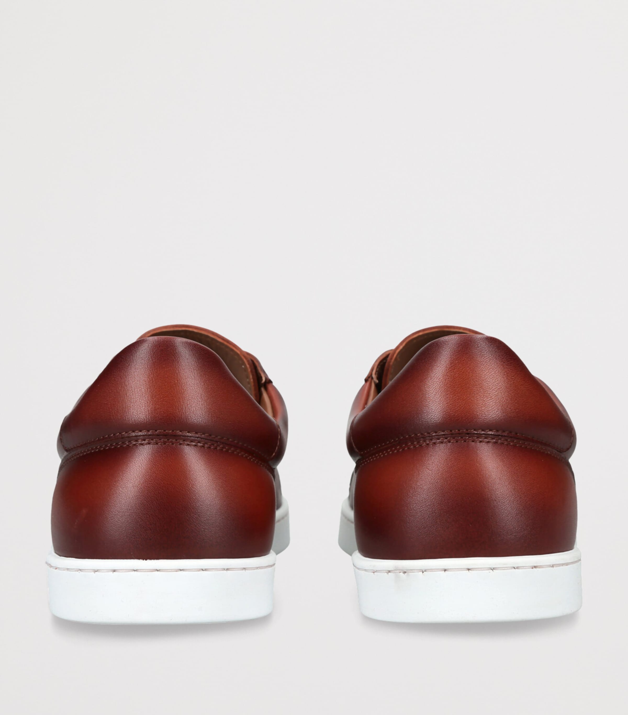 Leather Low-Top Sneakers BROWN Image 2