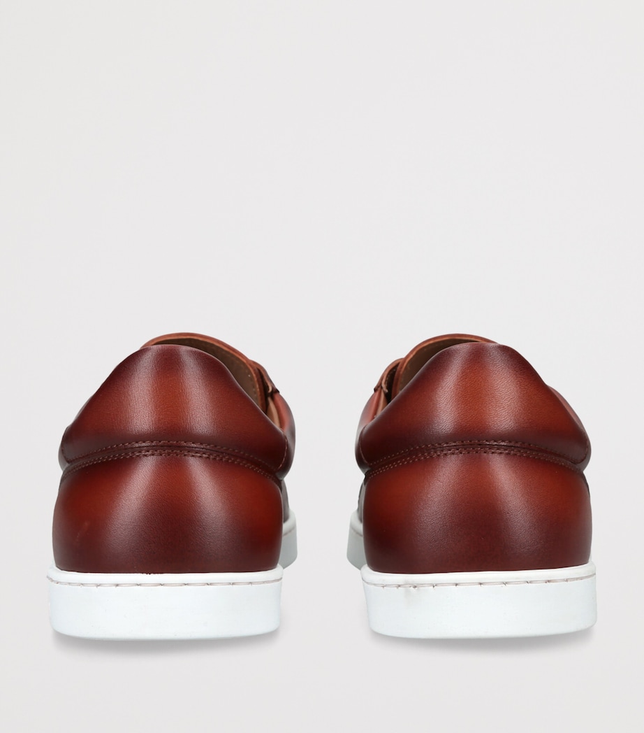 Leather Low-Top Sneakers BROWN Image 2