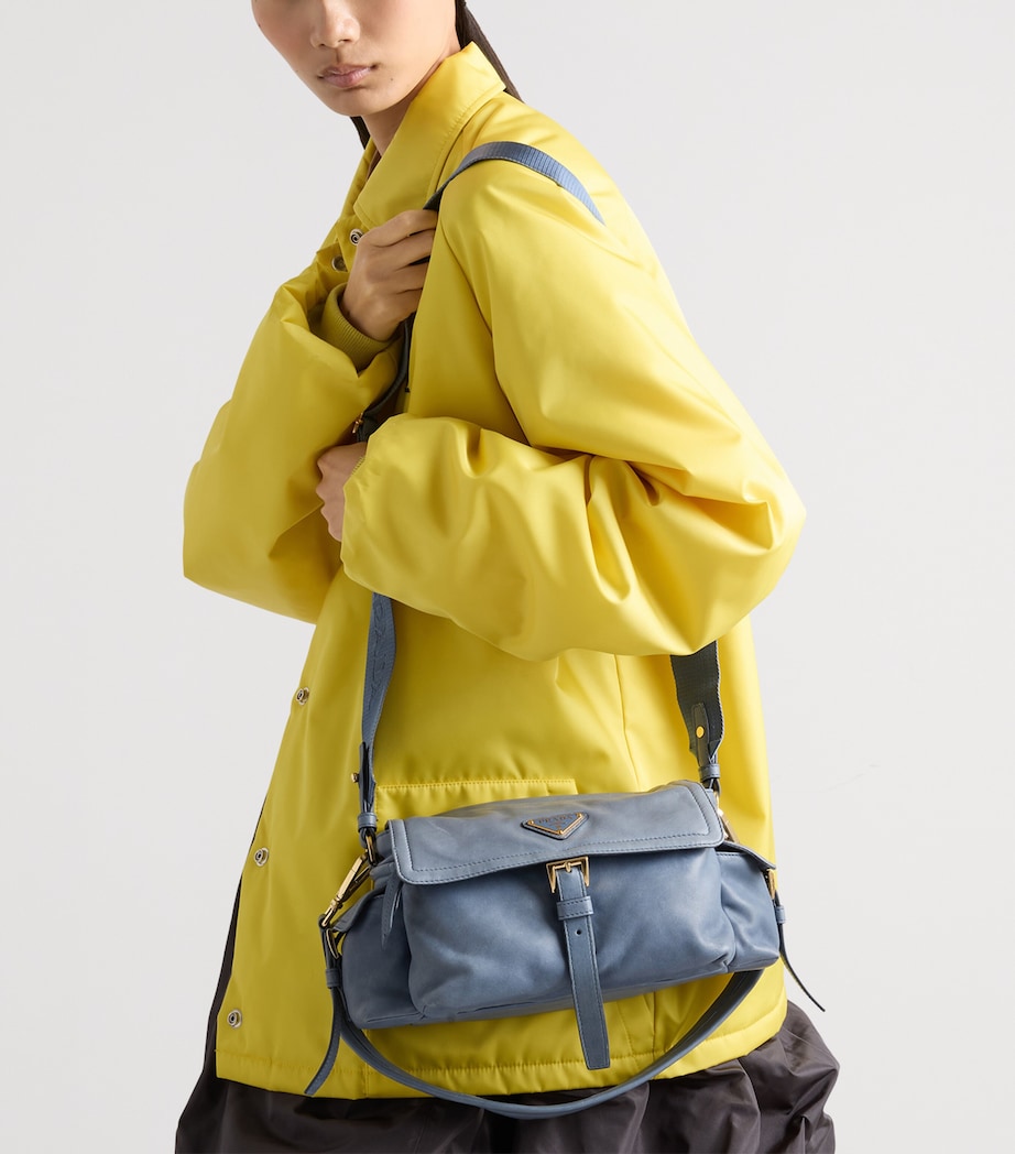 Prada Medium Lambskin Explore Shoulder Bag Blue Image 4