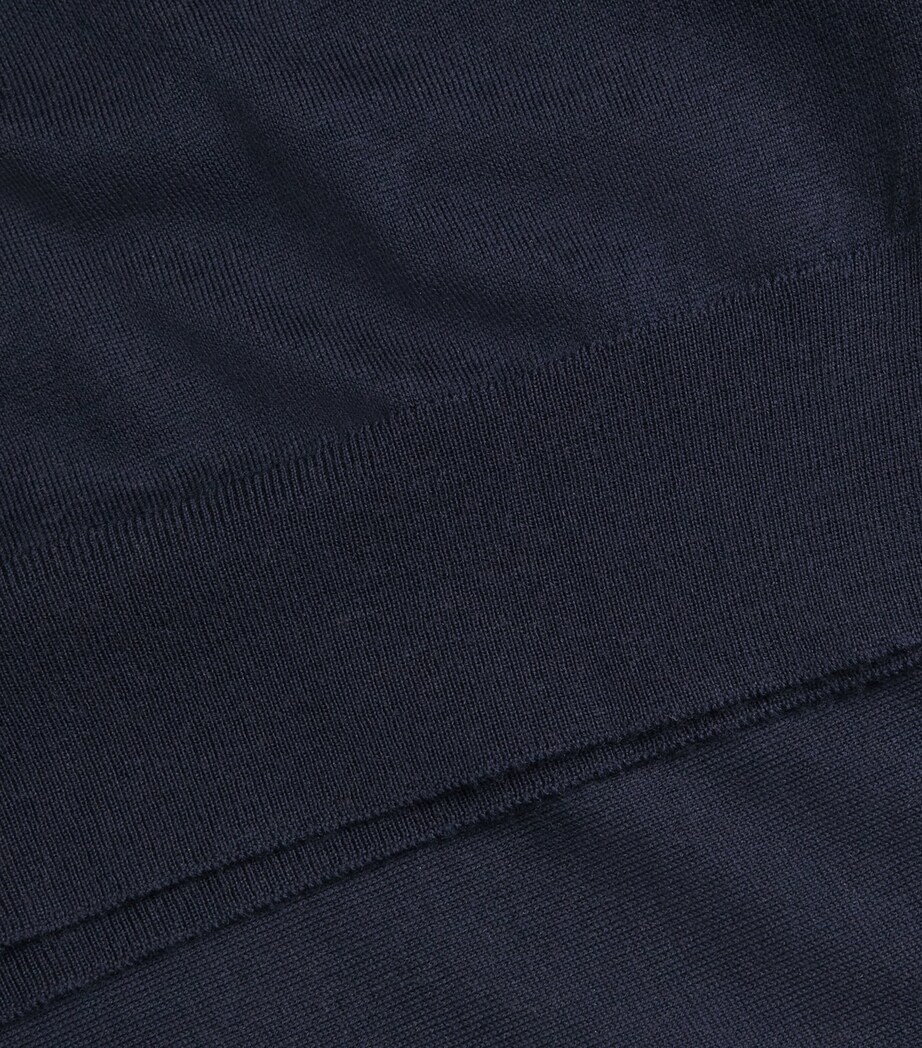 Alan Scott Mens Superfine Merino Wool Crew Neck Sweater Midnight Image 6