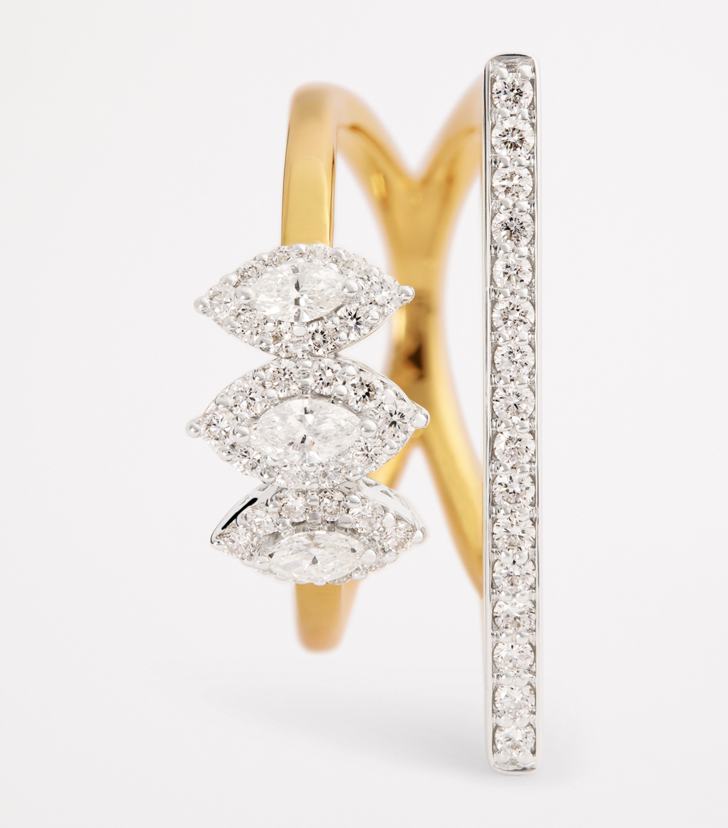 Yeprem Yellow Gold and Diamond Golden Strada Stackable Ring Mixed Gold Image 6