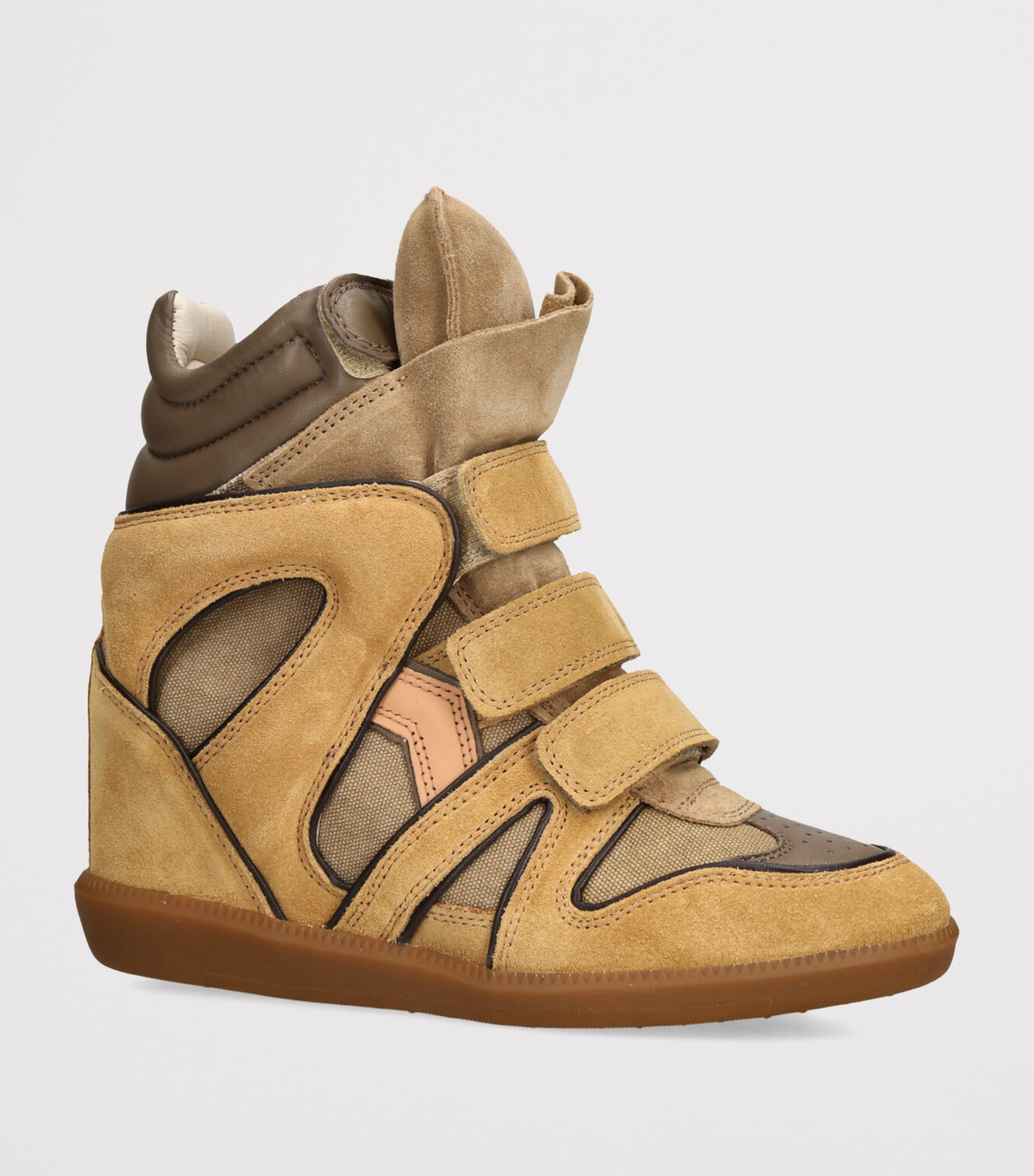 Isabel Marant Suede Bekett Wedge Sneakers 50 Khaki Image 3