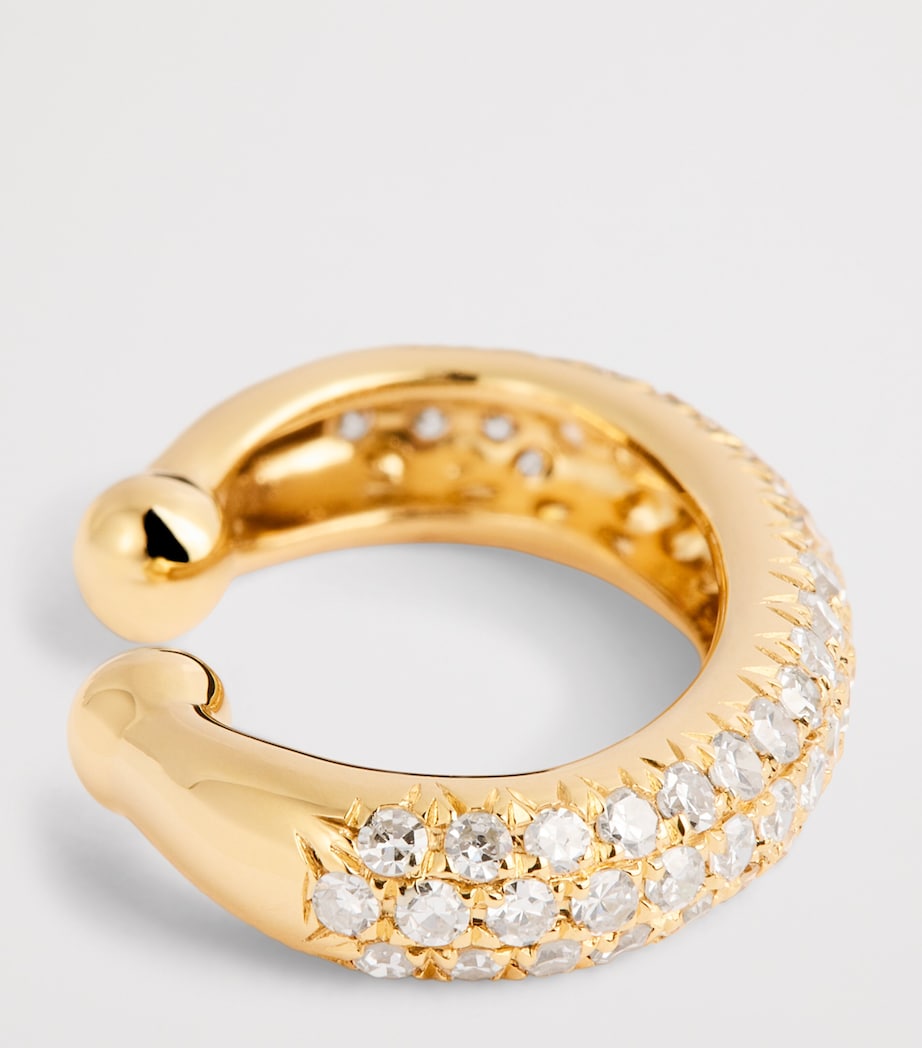 Yellow Gold and Diamond Boho Jumbo Single Ear Cuff YELLOW GOLD Image 4