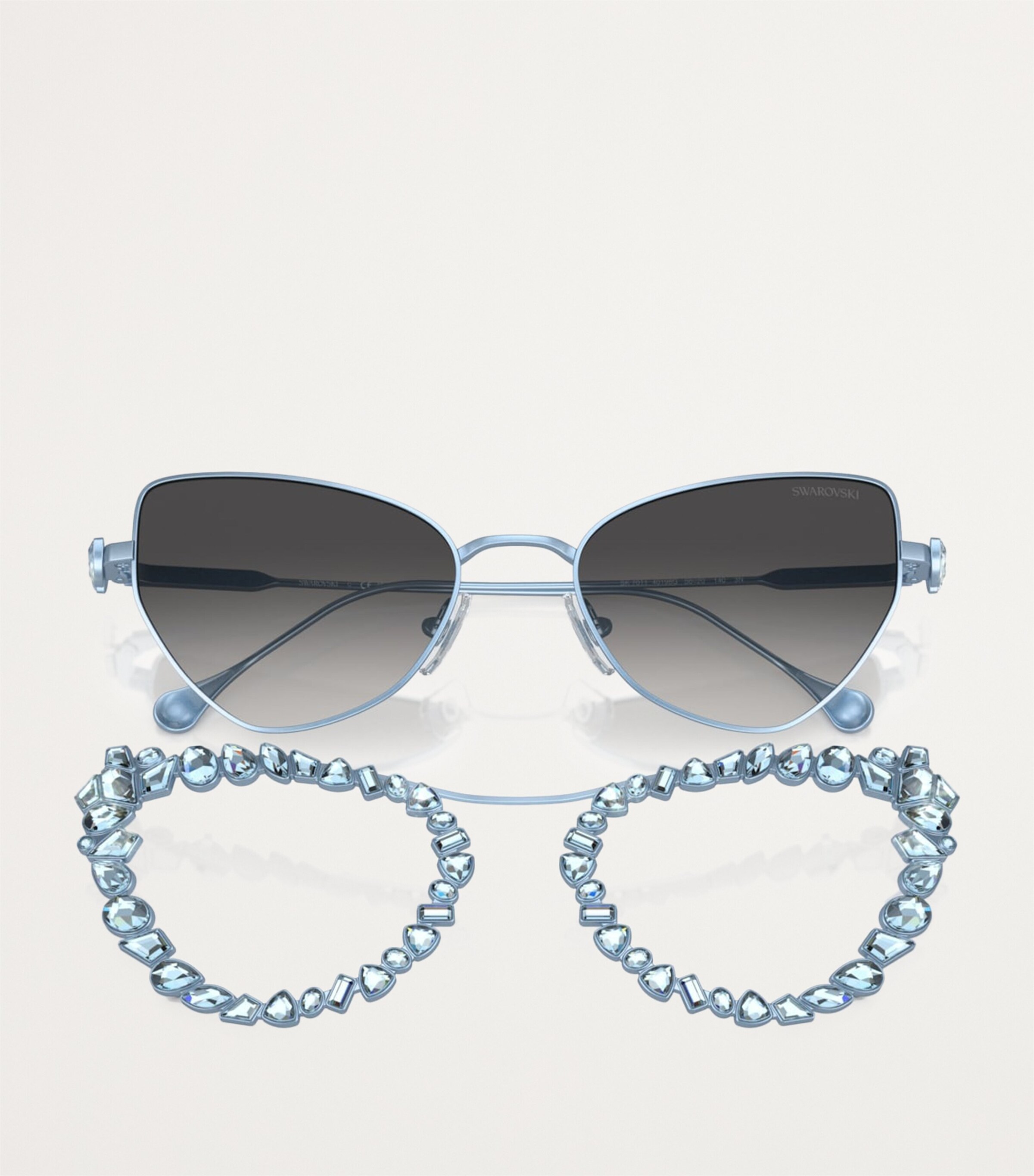 Swarovski Blue Embellished Sunglasses 21235300_51747404_600.jpg main image 4