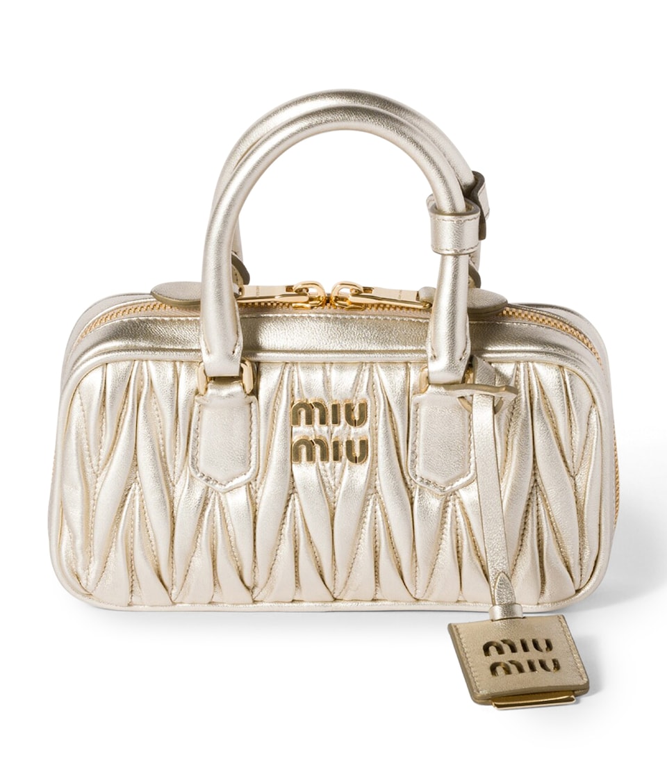 Mini Matelassé Leather Arcadie Top-Handle Bag