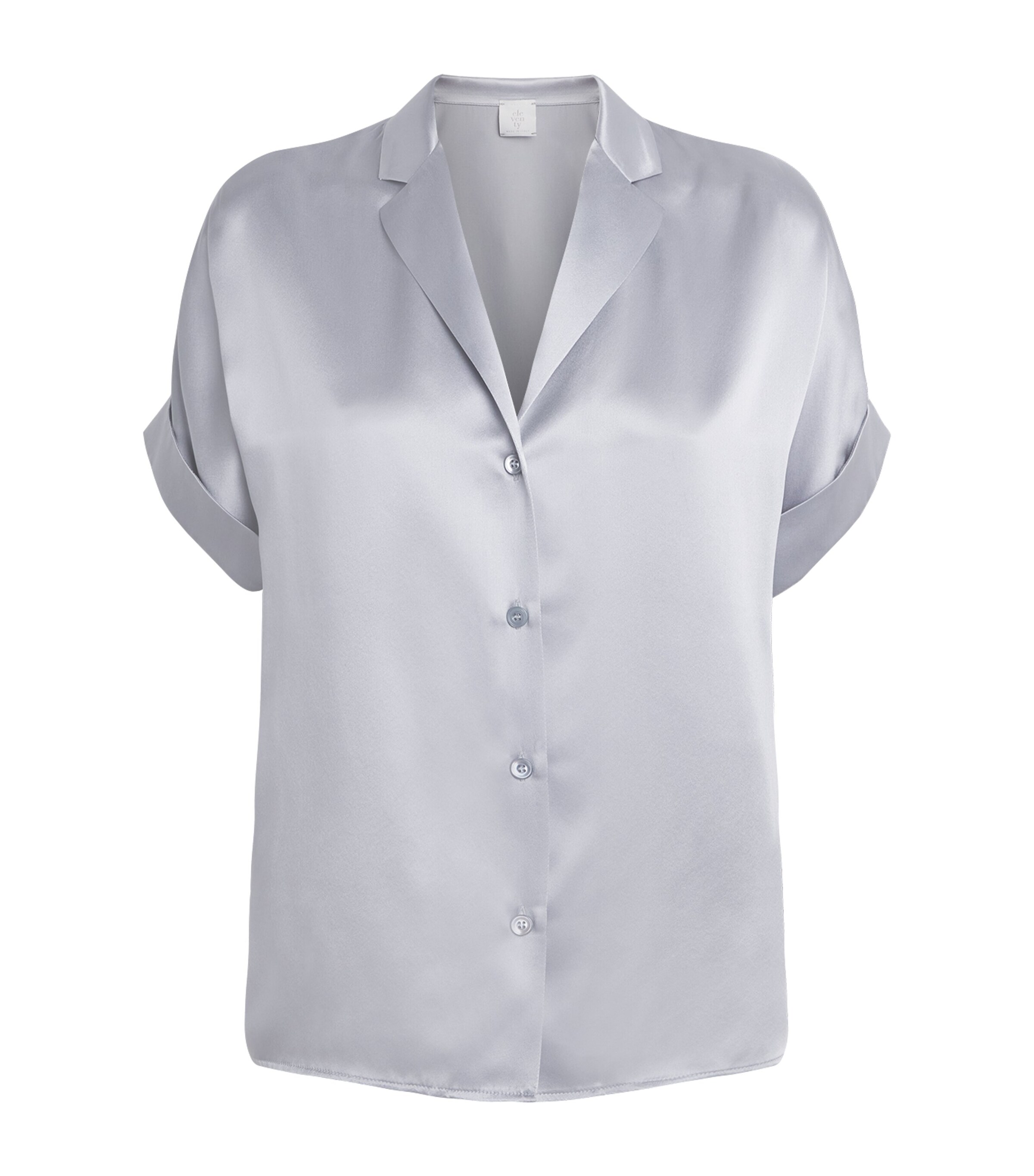Eleventy Womens Silk Short-Sleeve Shirt Nuvola Image 1