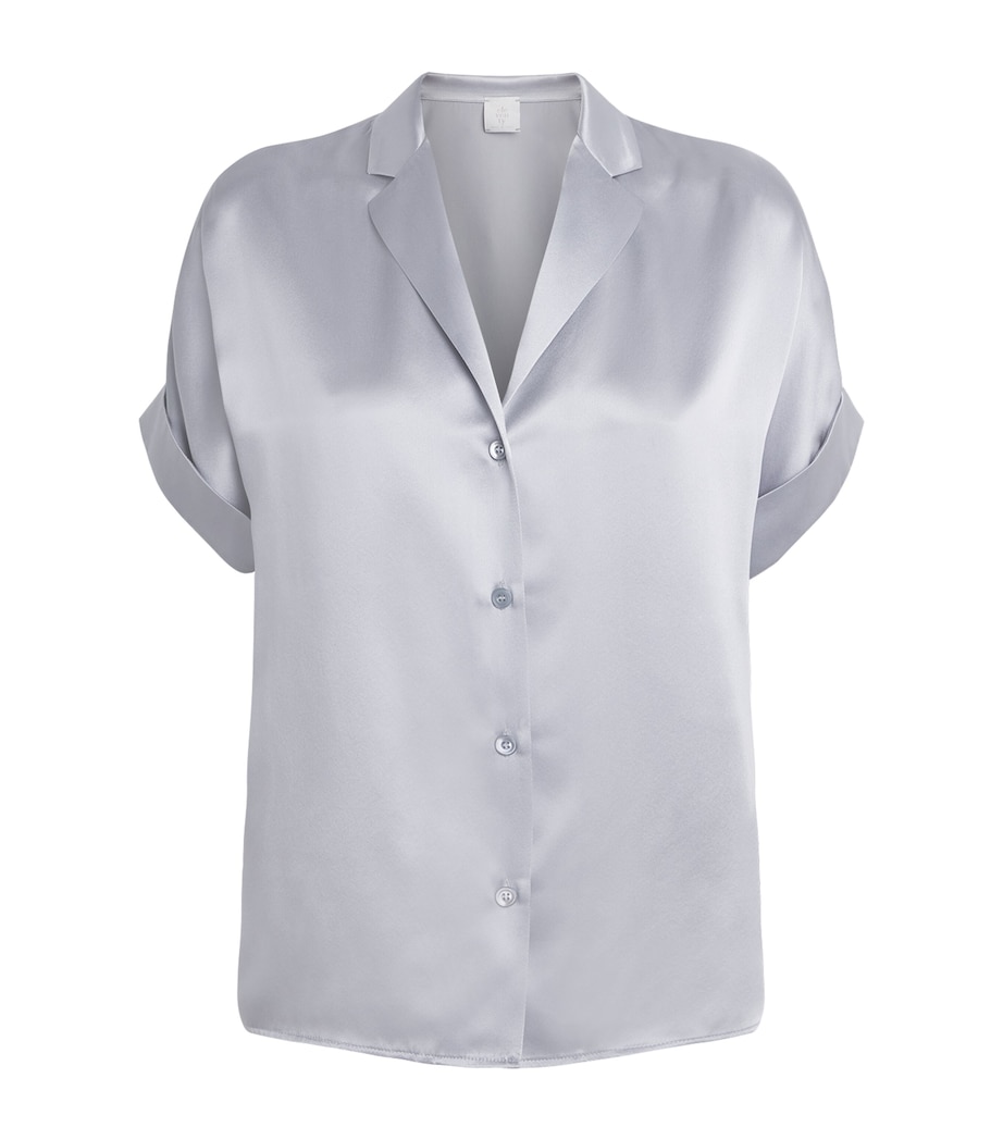 Eleventy Womens Silk Short-Sleeve Shirt Nuvola Image 1