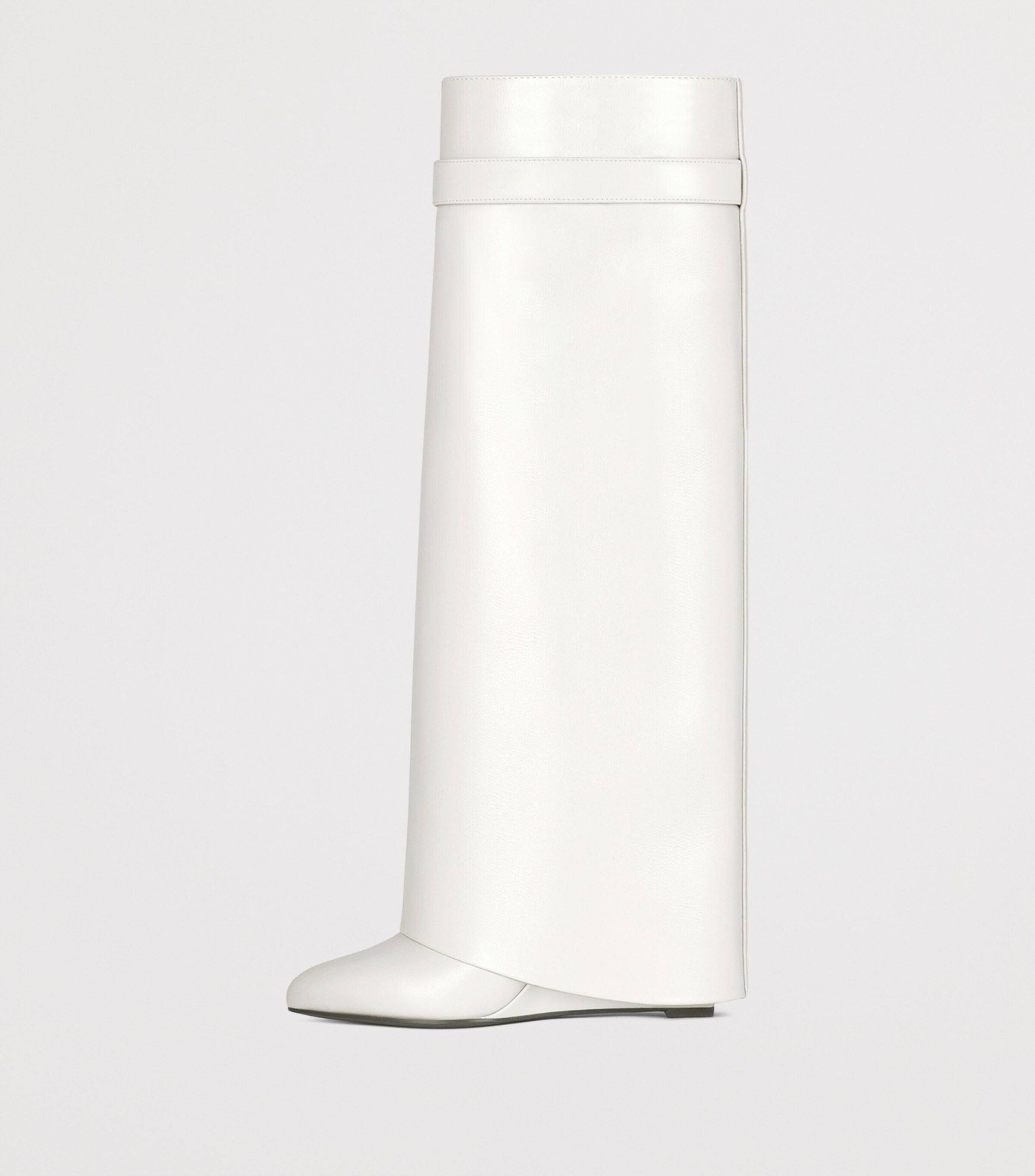 Givenchy Leather Shark Lock Knee-High Boots 90 White Image 4