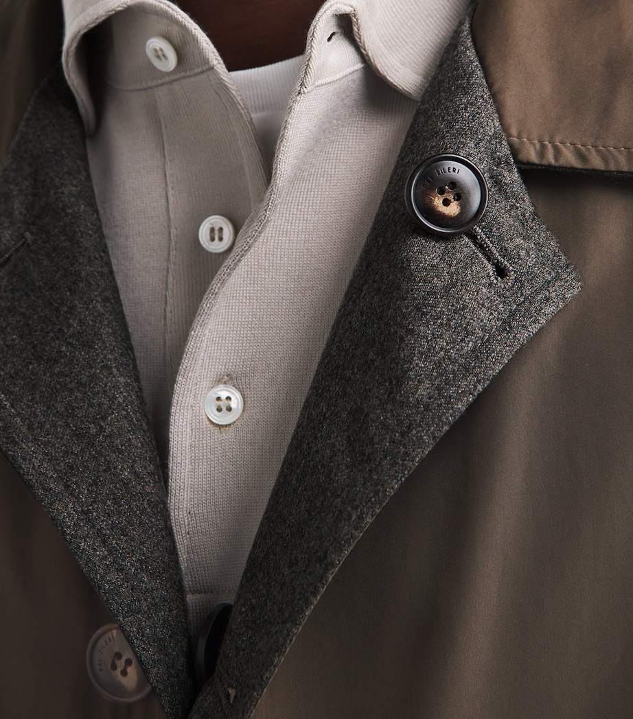 Pal Zileri Mens Wool Reversible Overcoat Light Brown Image 3