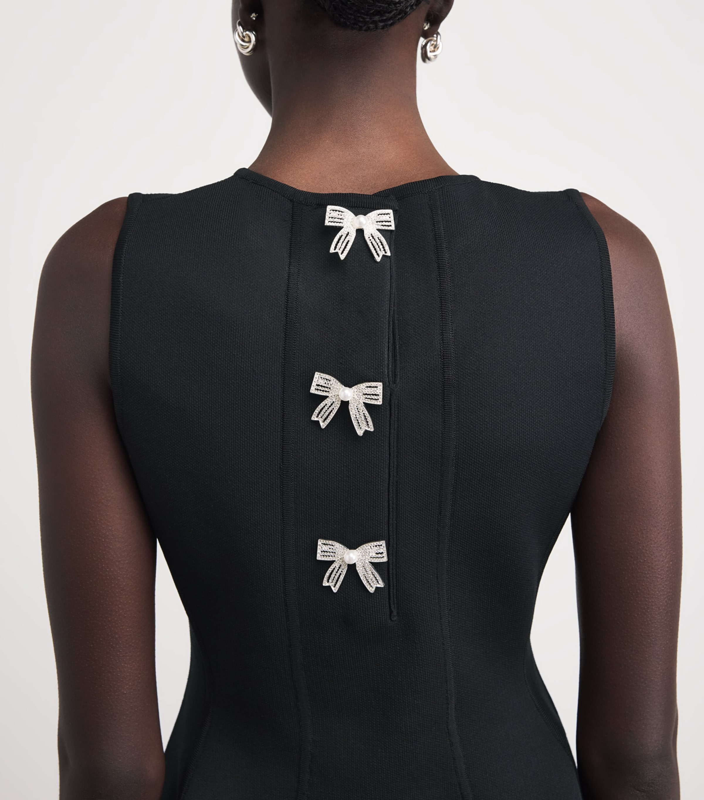Maje Womens Bow-Detail Mini Dress Black Image 3