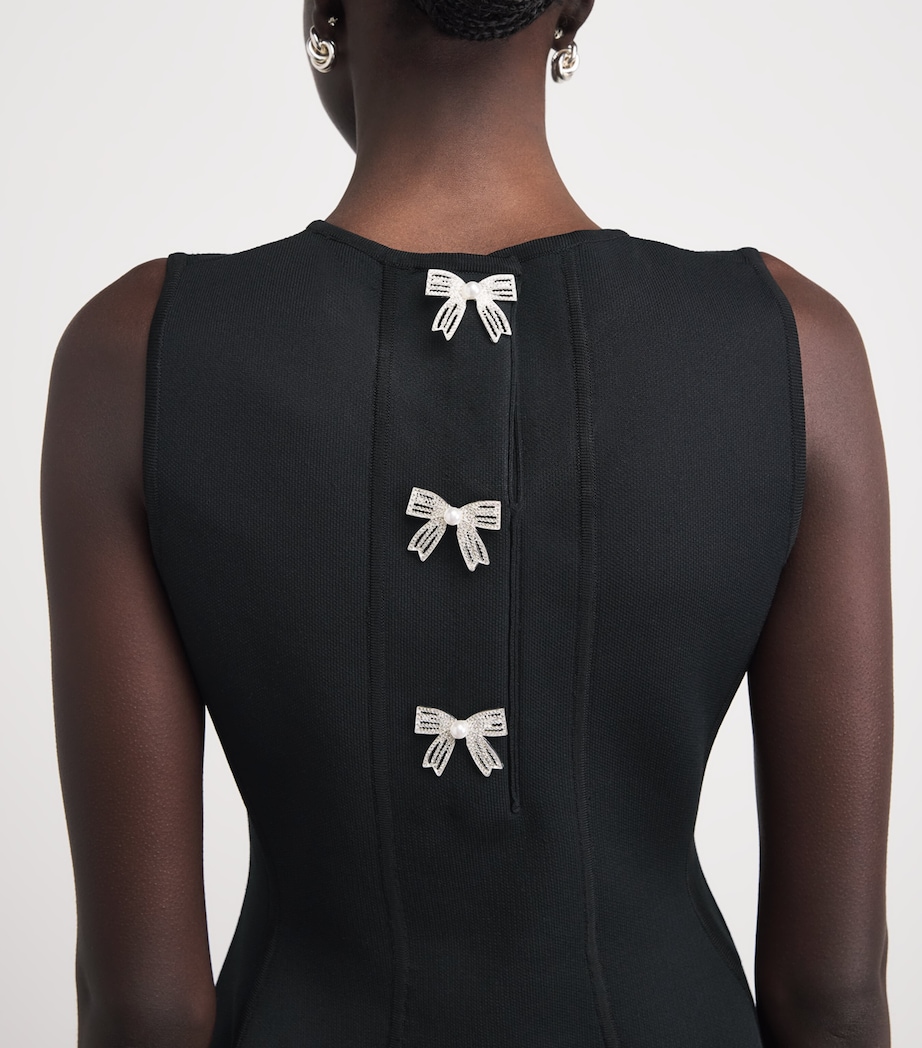 Maje Womens Bow-Detail Mini Dress Black Image 3