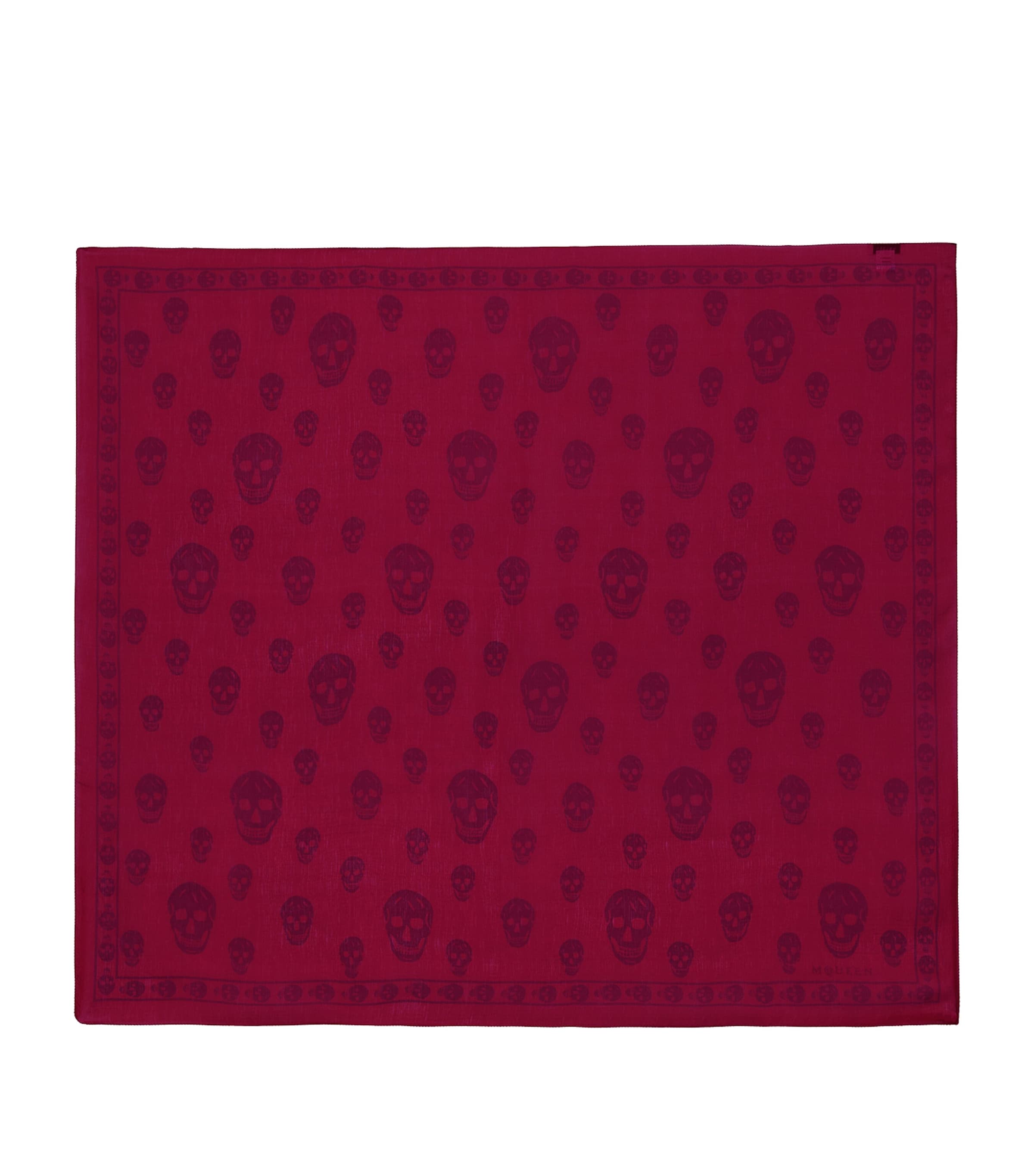 Alexander Mcqueen Silk Skull Print Scarf In Burgundy