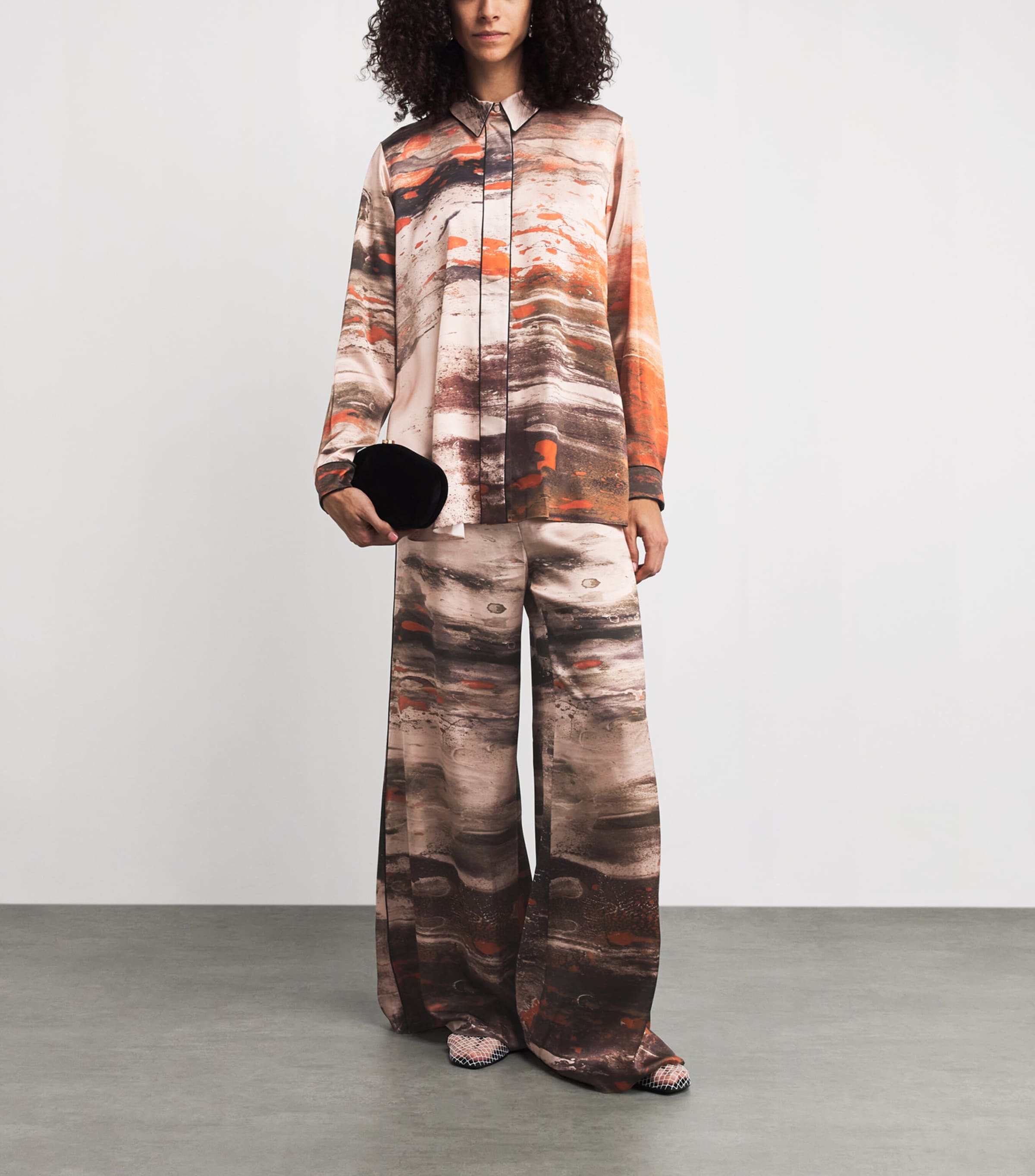 Silk Printed Leonara Shirt BRUSH ORNG/CINNAMON Image 2