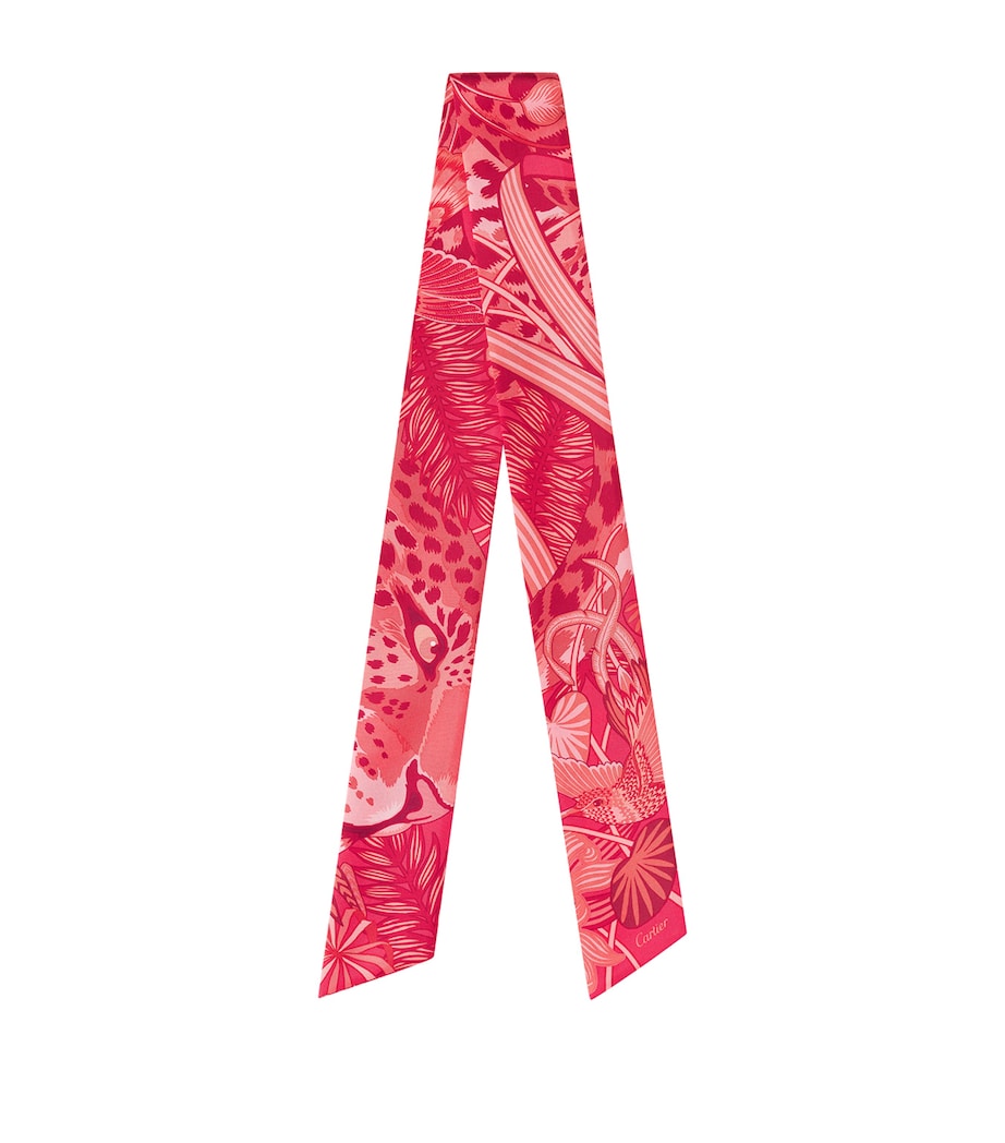 Silk Panthère de Cartier Scarf RED Image 1