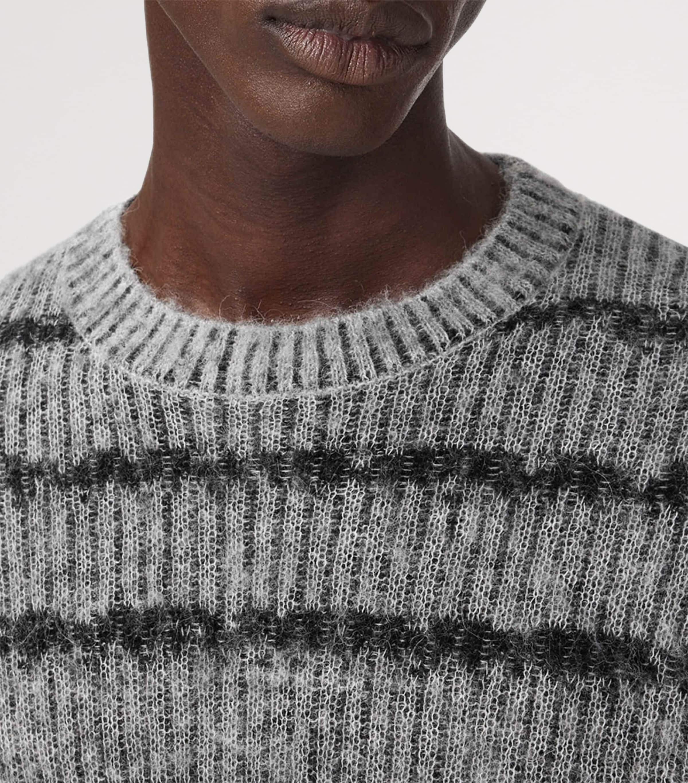 Stripe Dissolved Sweater GREY/BLACK Image 7