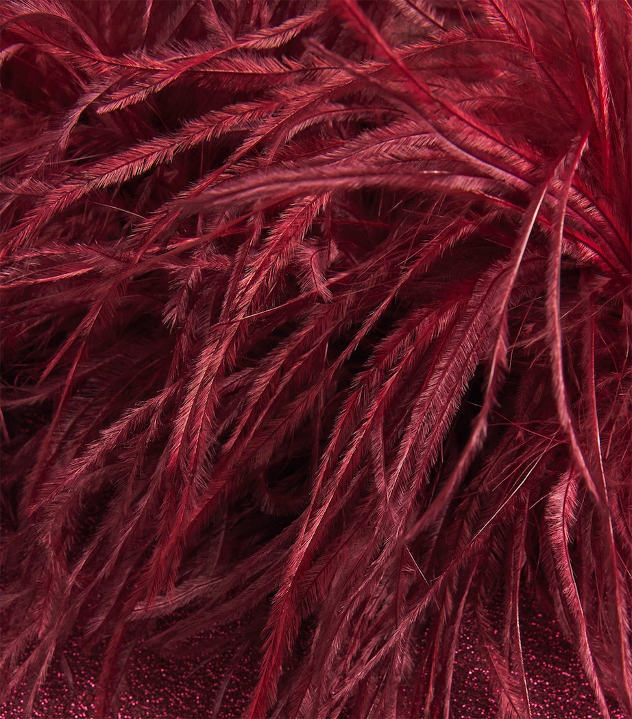 Lumière Feather Midi Dress BURGUNDY Image 5