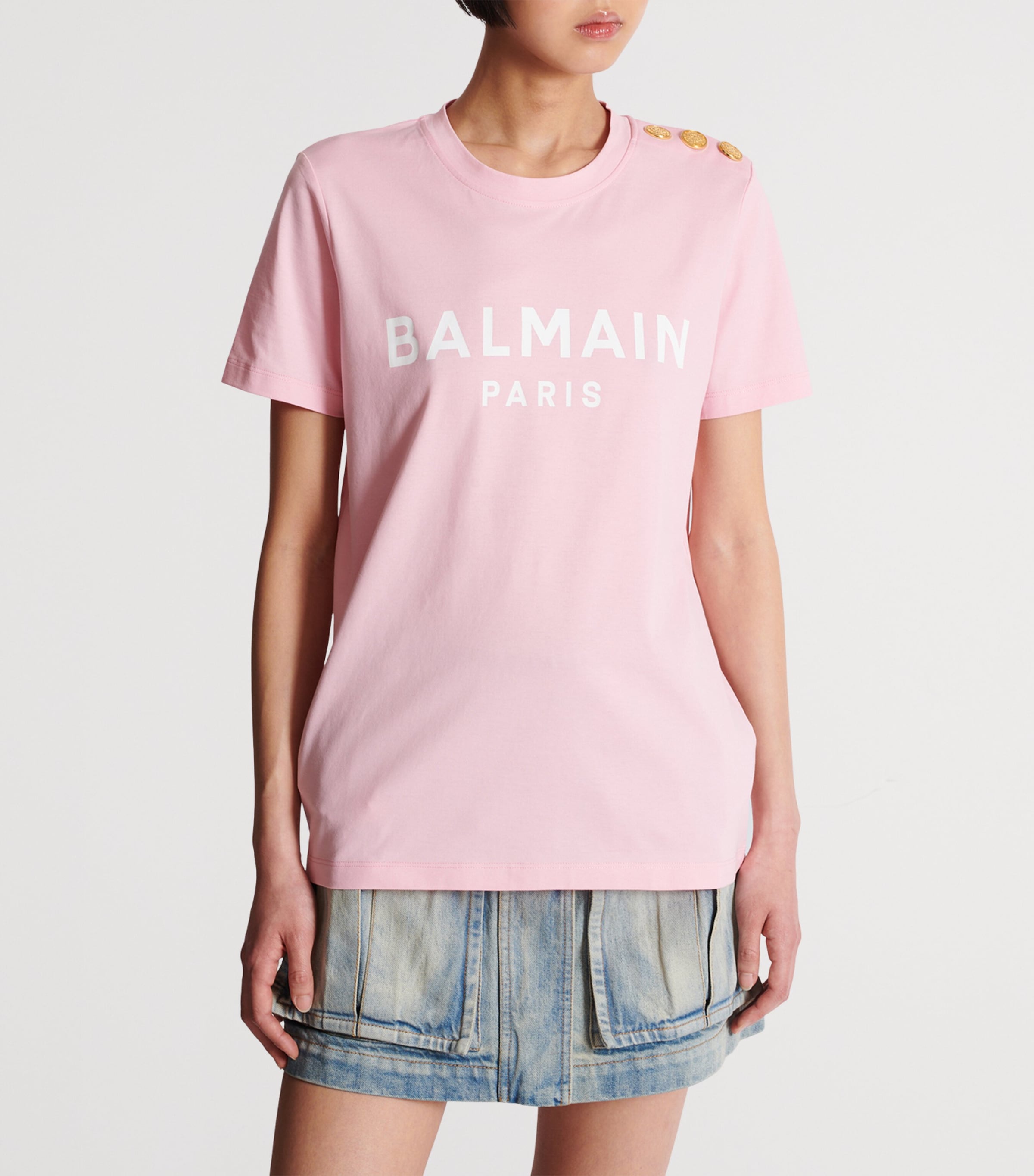 Cotton Logo T-Shirt OHV ROSE/BLANC Image 5