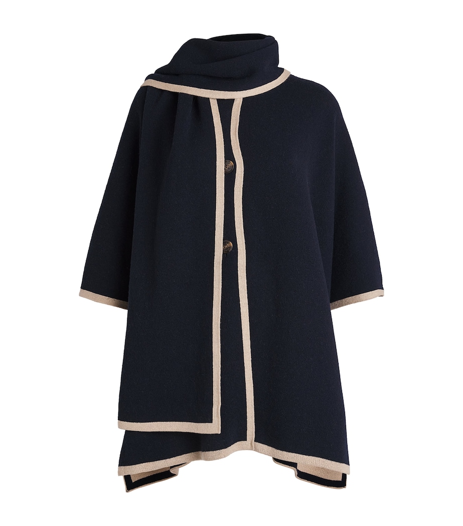 Knitted River Scarf and Cape DARK NAVY Image 1