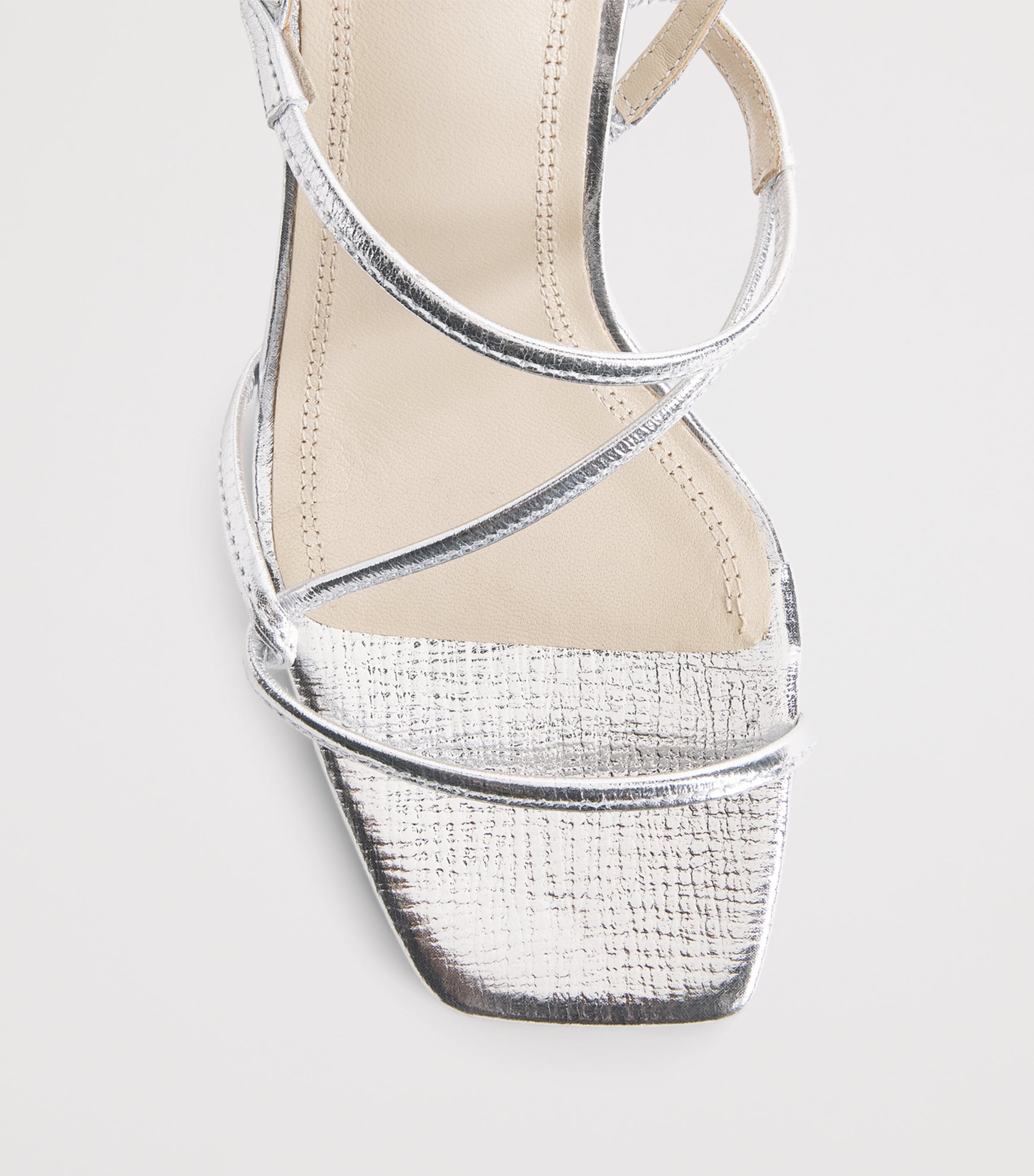 Sandro Paris Metallic Faye Heeled Sandals 70 Silver Image 5