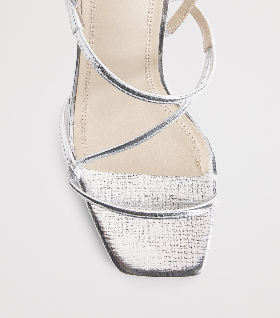 Sandro Paris Metallic Faye Heeled Sandals 70 Silver Image 5