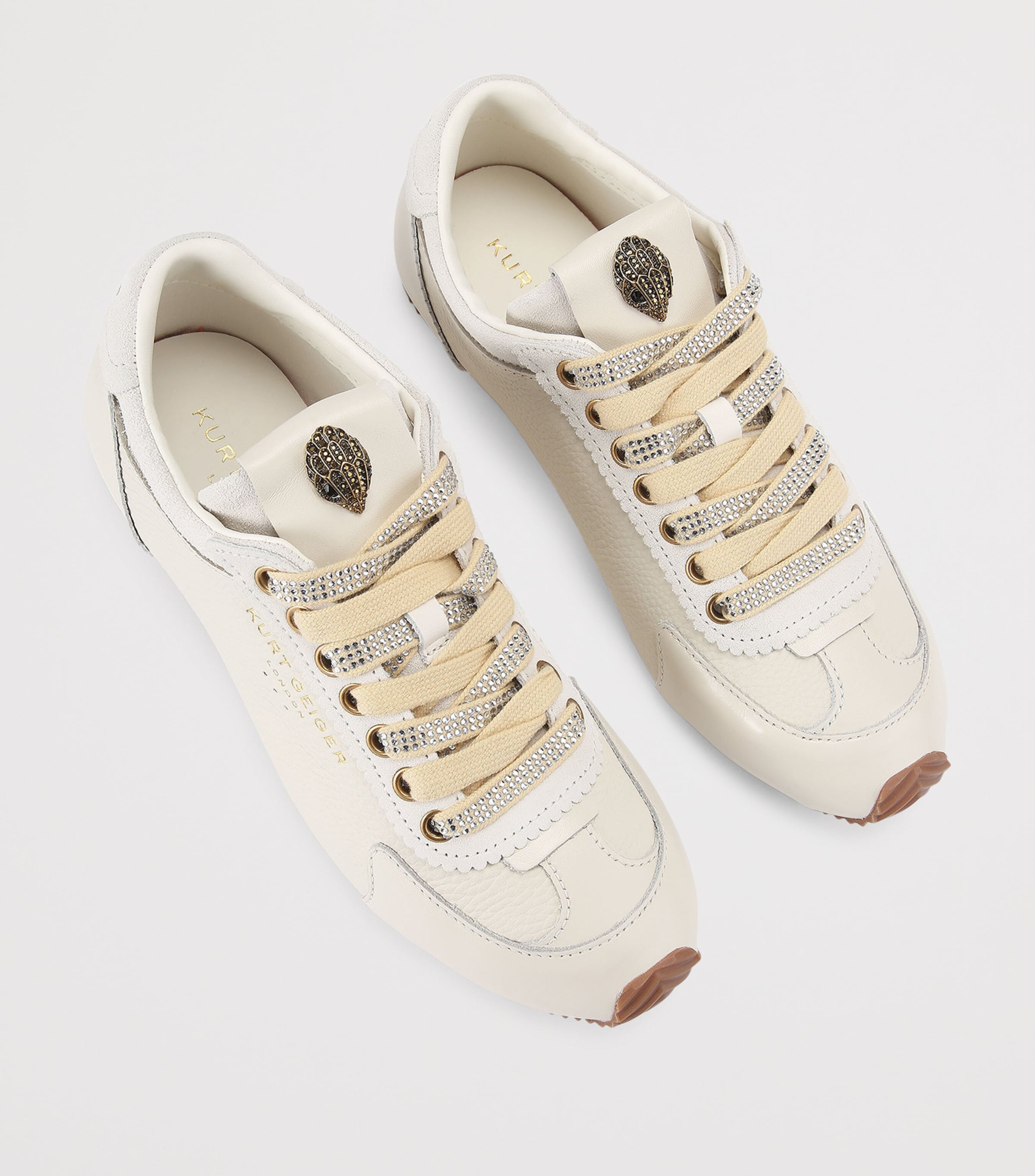 Kurt Geiger London Leather-Suede Islington Sneakers Bone/comb Image 4