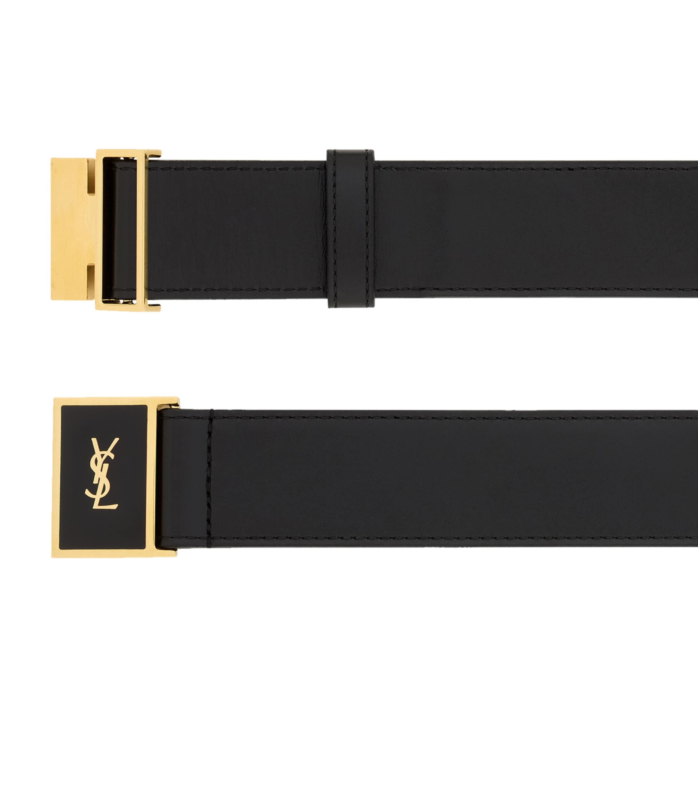 Saint Laurent Leather Cassandre Belt | Harrods US