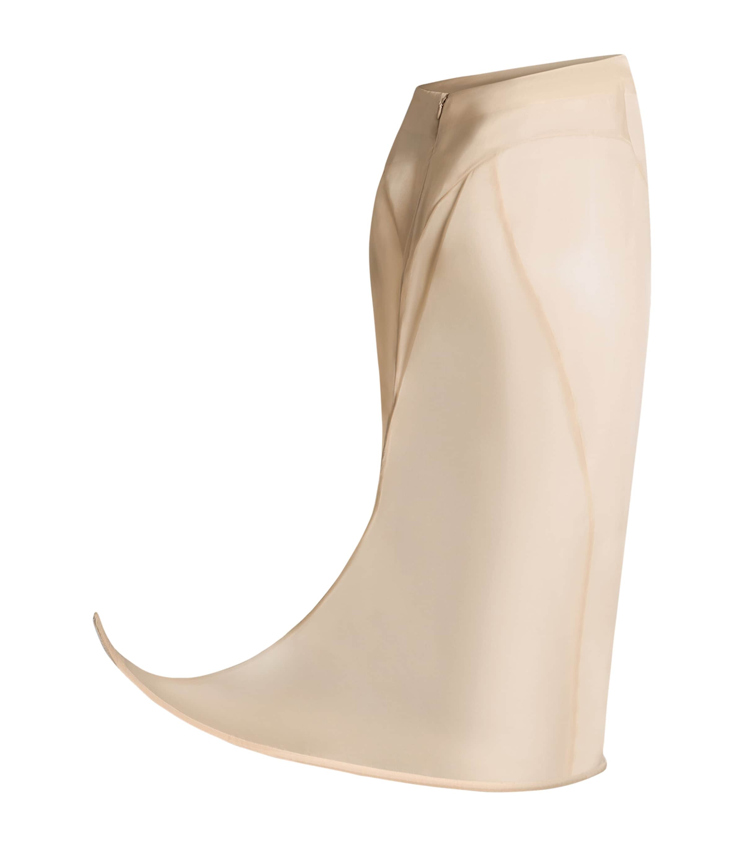 Schiaparelli Womens Sheer Demi-Lune Midi Skirt Nude Image 6