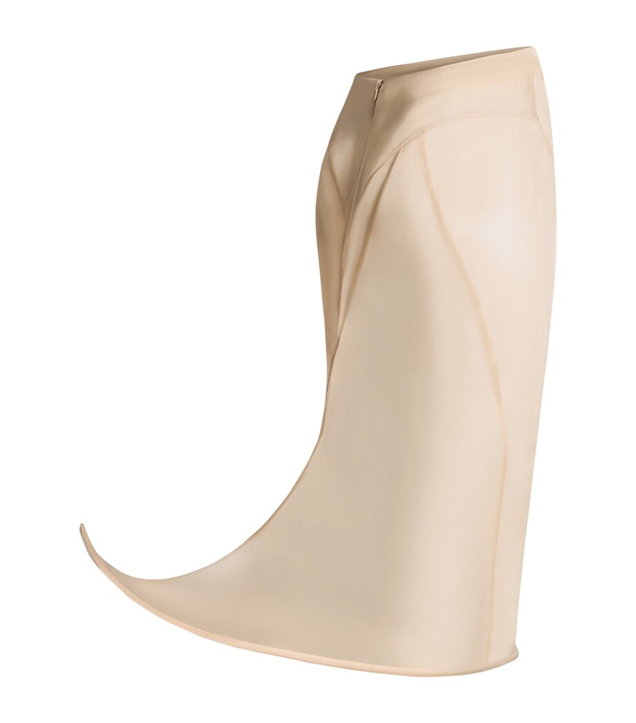 Schiaparelli Womens Sheer Demi-Lune Midi Skirt Nude Image 6