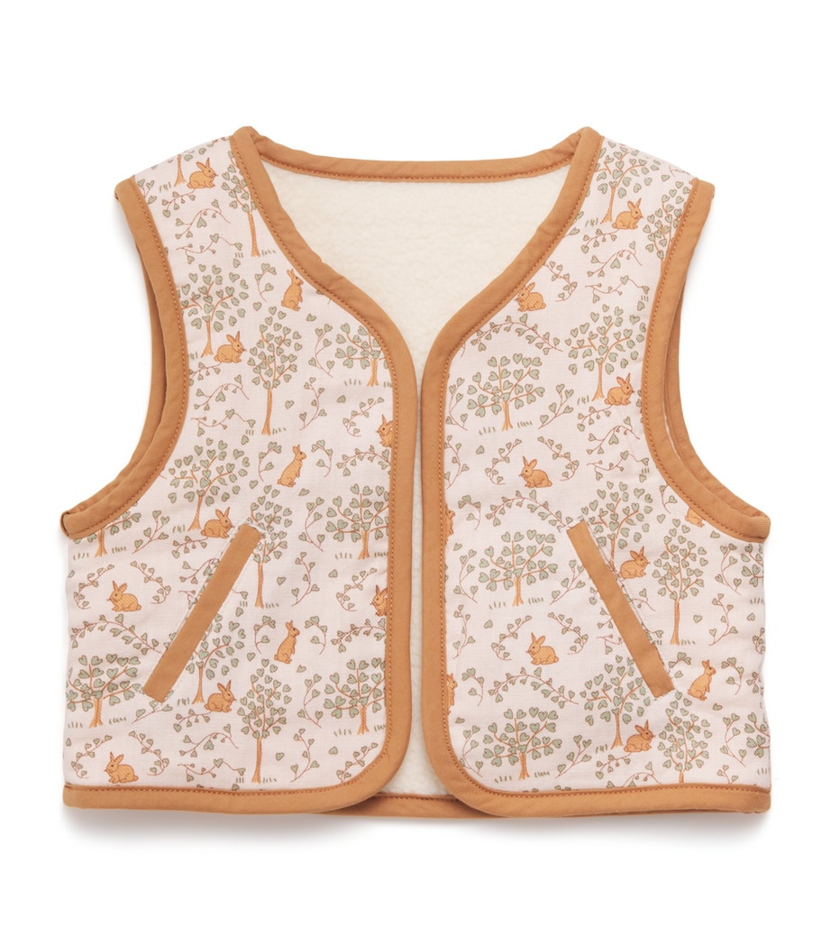 Cotton Reversible Glade Gilet (6-36 Months) OFFWHITE Image 1
