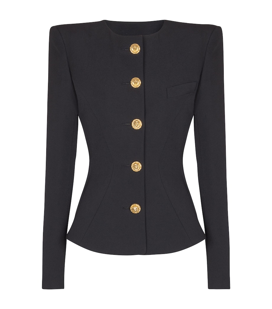 Wool Buttoned Basque Jacket 0PA NOIR Image 1