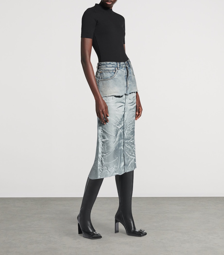 Ripped Off Denim Midi Skirt 4200 Image 4